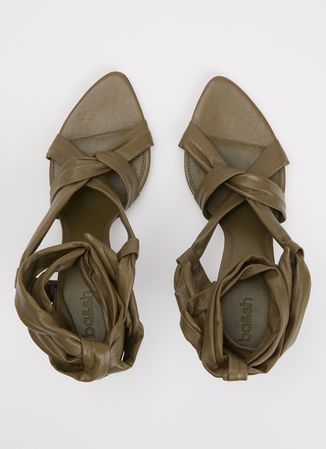 ba&sh Covilla sandalette - detail 4 mosgroen