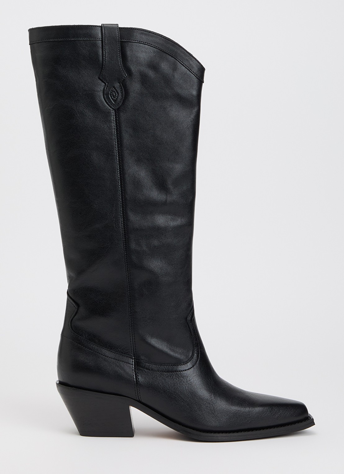 ba&sh Cowboylaars van leer - voorkant 4 zwart