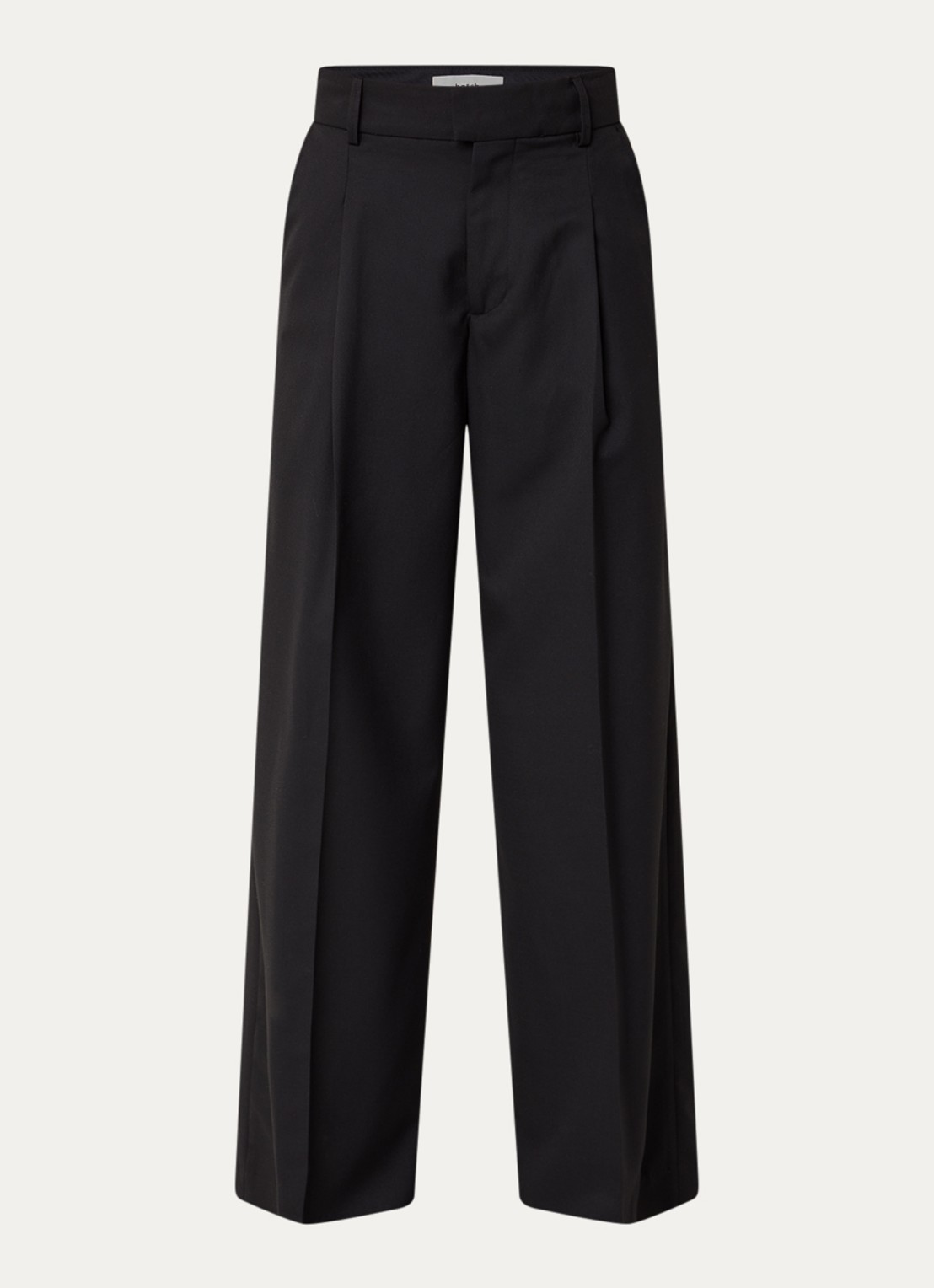 ba&sh Cravy high waist wide fit broek in wolblend - voorkant zwart