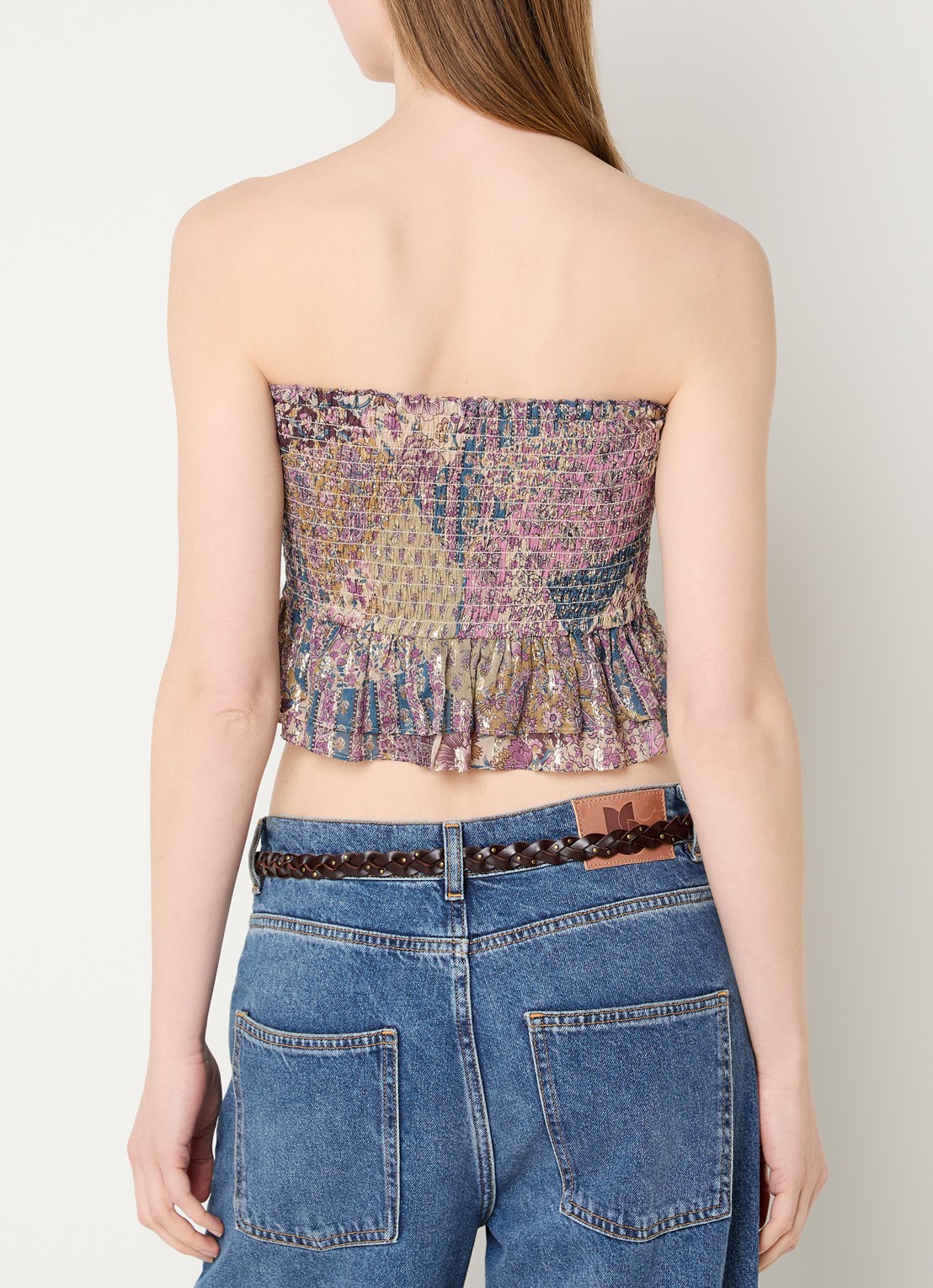 ba&sh Crop top met lurex - achterkant oudroze