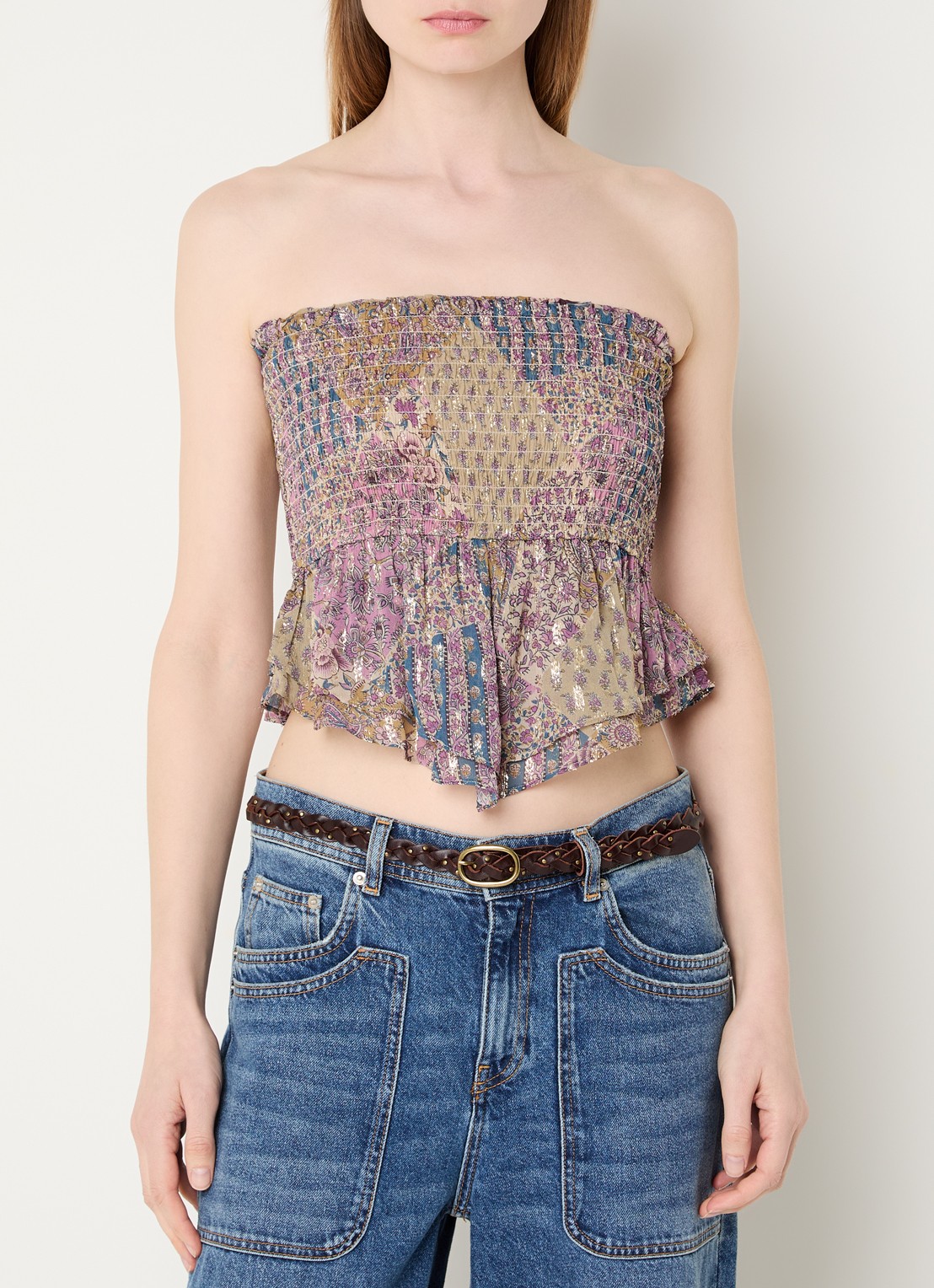 ba&sh Crop top met lurex - detail 4 oudroze