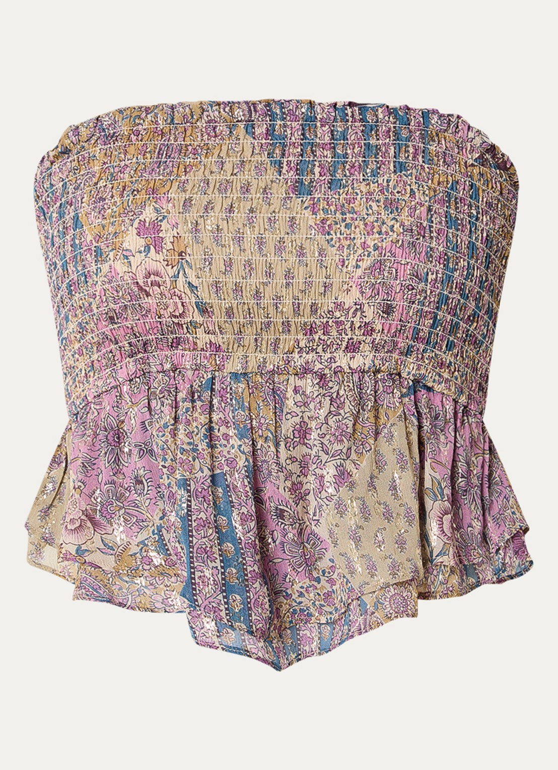 ba&sh Crop top met lurex - voorkant 2 oudroze