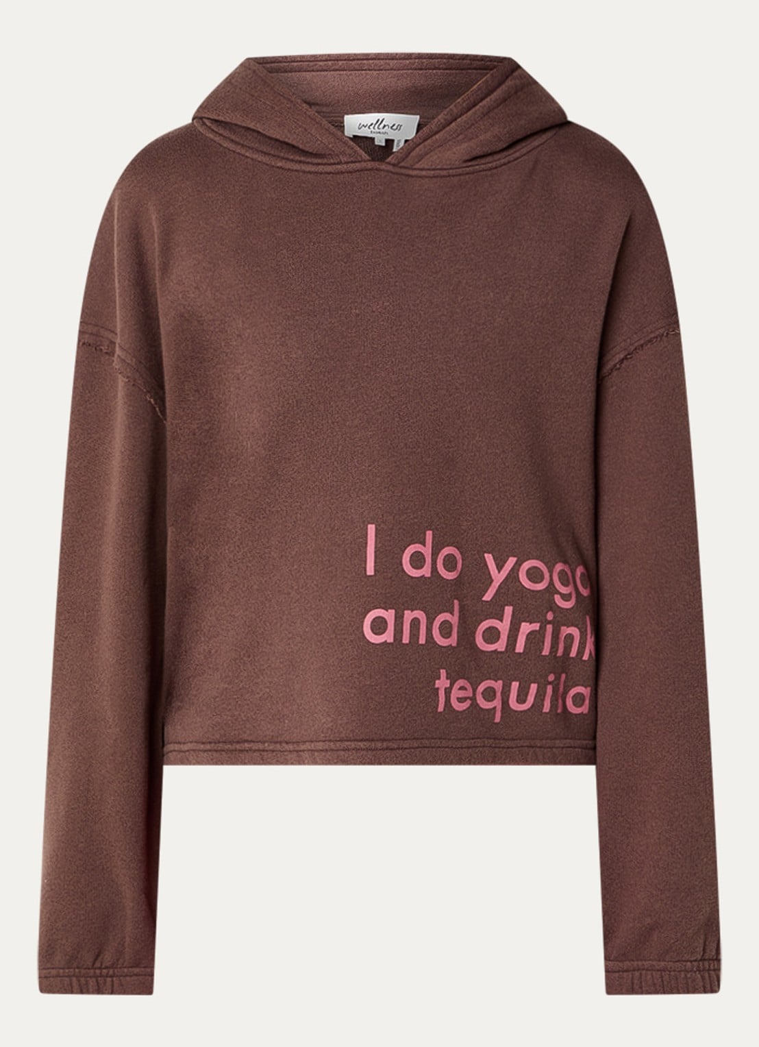 ba&sh Cropped hoodie met print - voorkant bruin