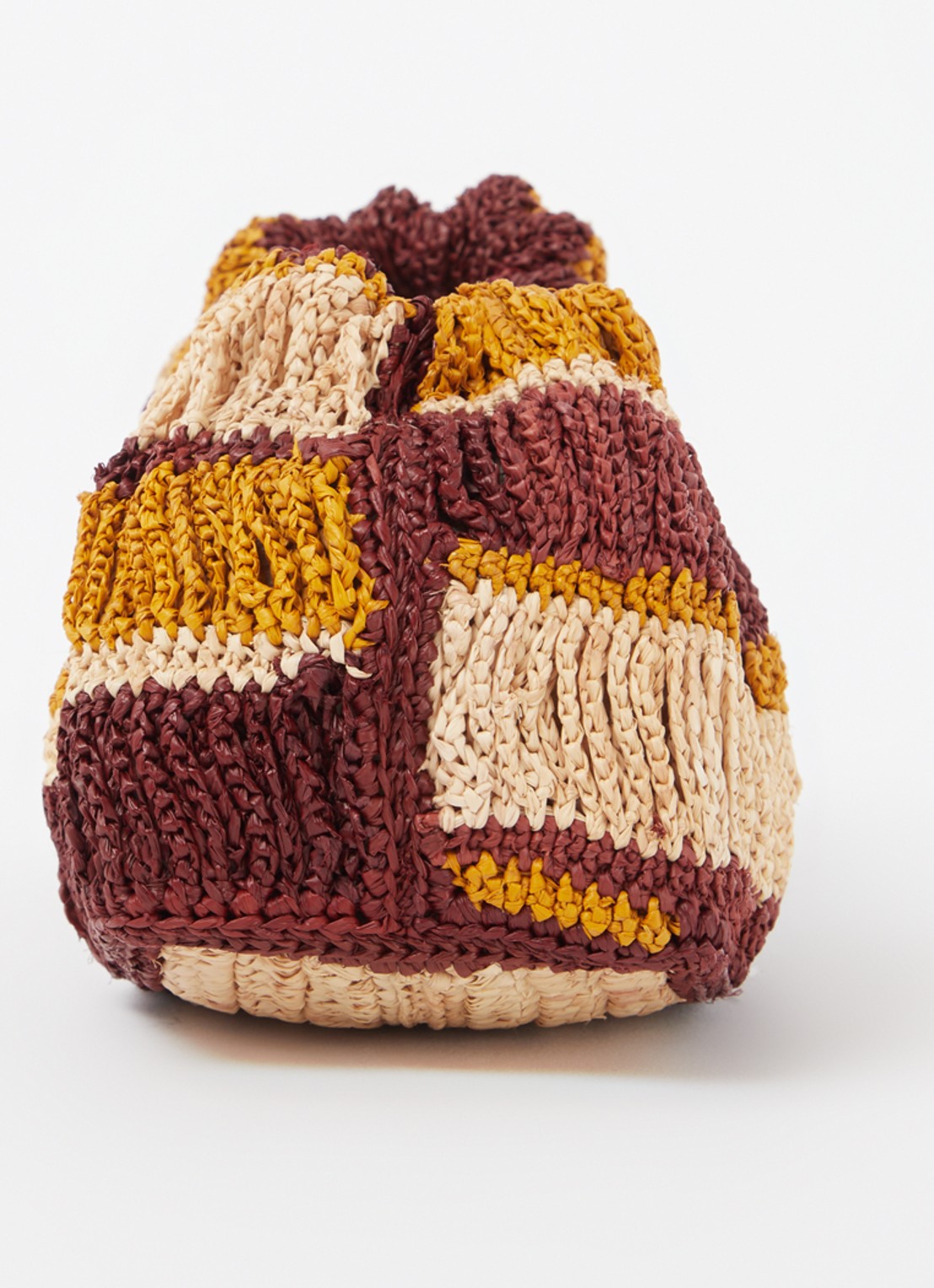 ba&sh Crossbodytas van raffia met leren details - detail 3 bruin