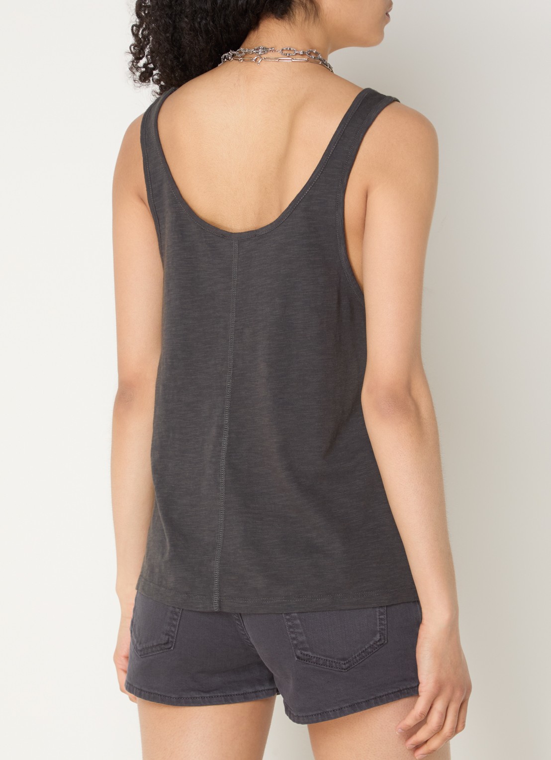 ba&sh Culte tanktop met print - achterkant 4 antraciet