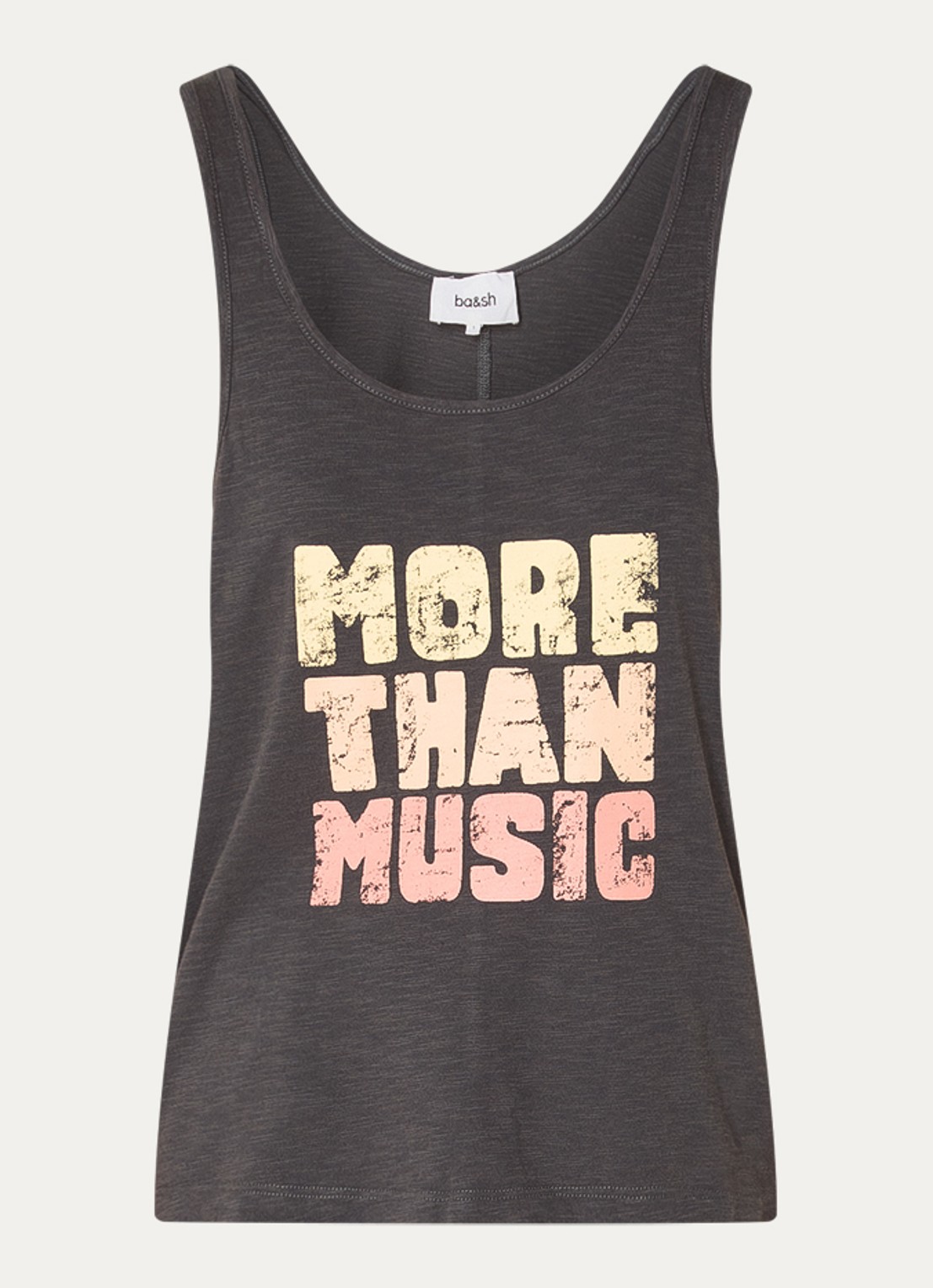 ba&sh Culte tanktop met print - voorkant 2 antraciet