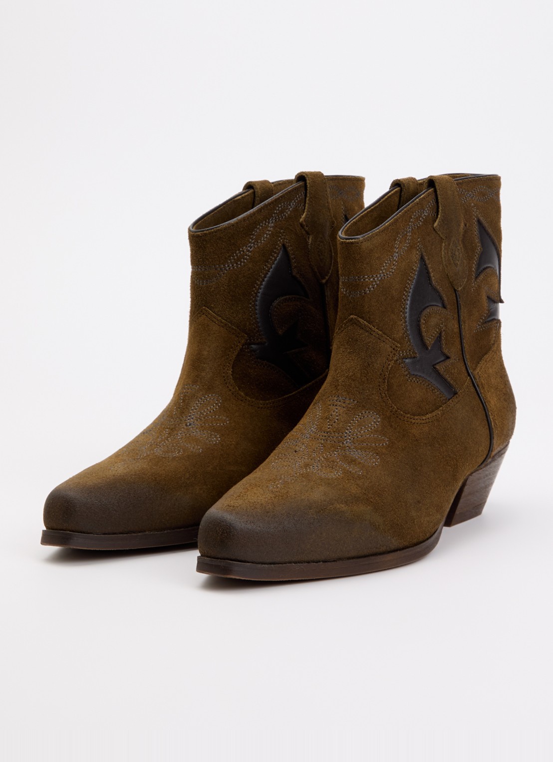 ba&sh Curtis cowboylaars van suède met details van leer - detail 3 bruin