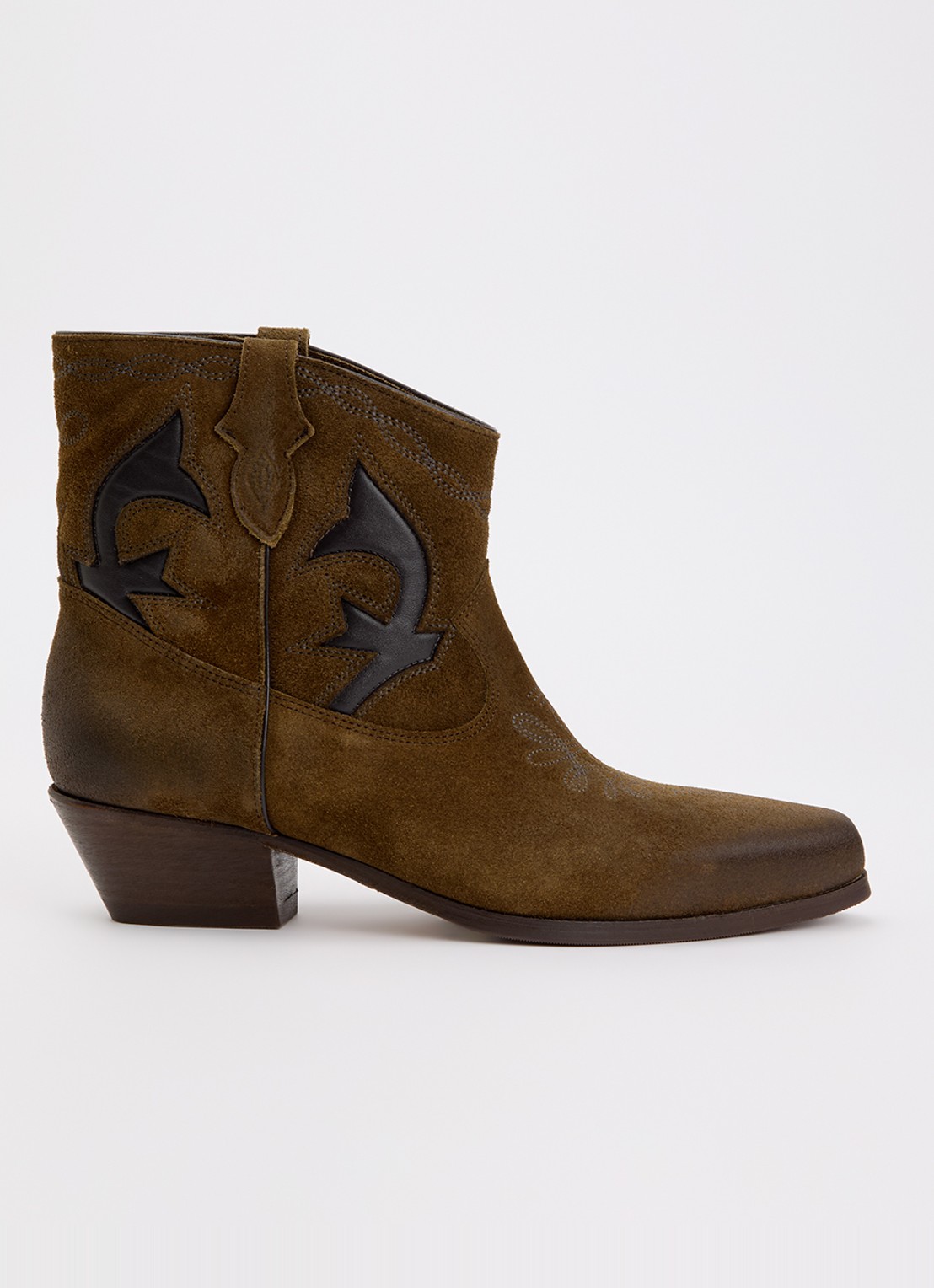 ba&sh Curtis cowboylaars van suède met details van leer - voorkant 2 bruin