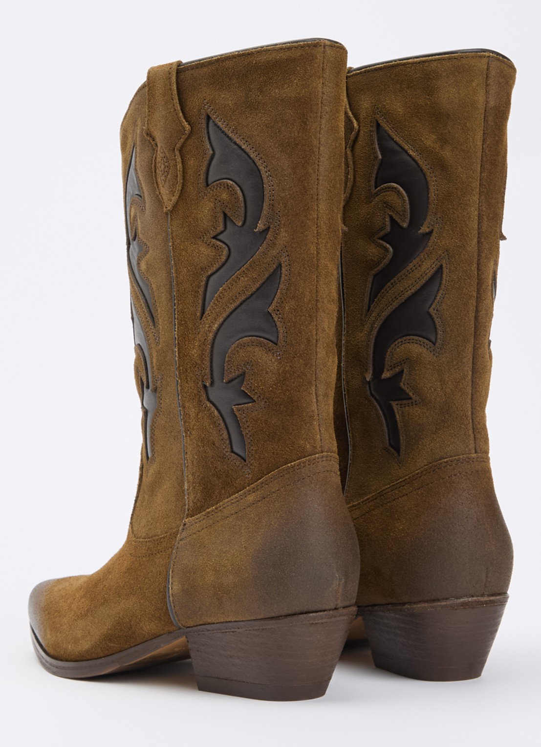 ba&sh Curtis cowboylaars van suède met details van leer - achterkant bruin