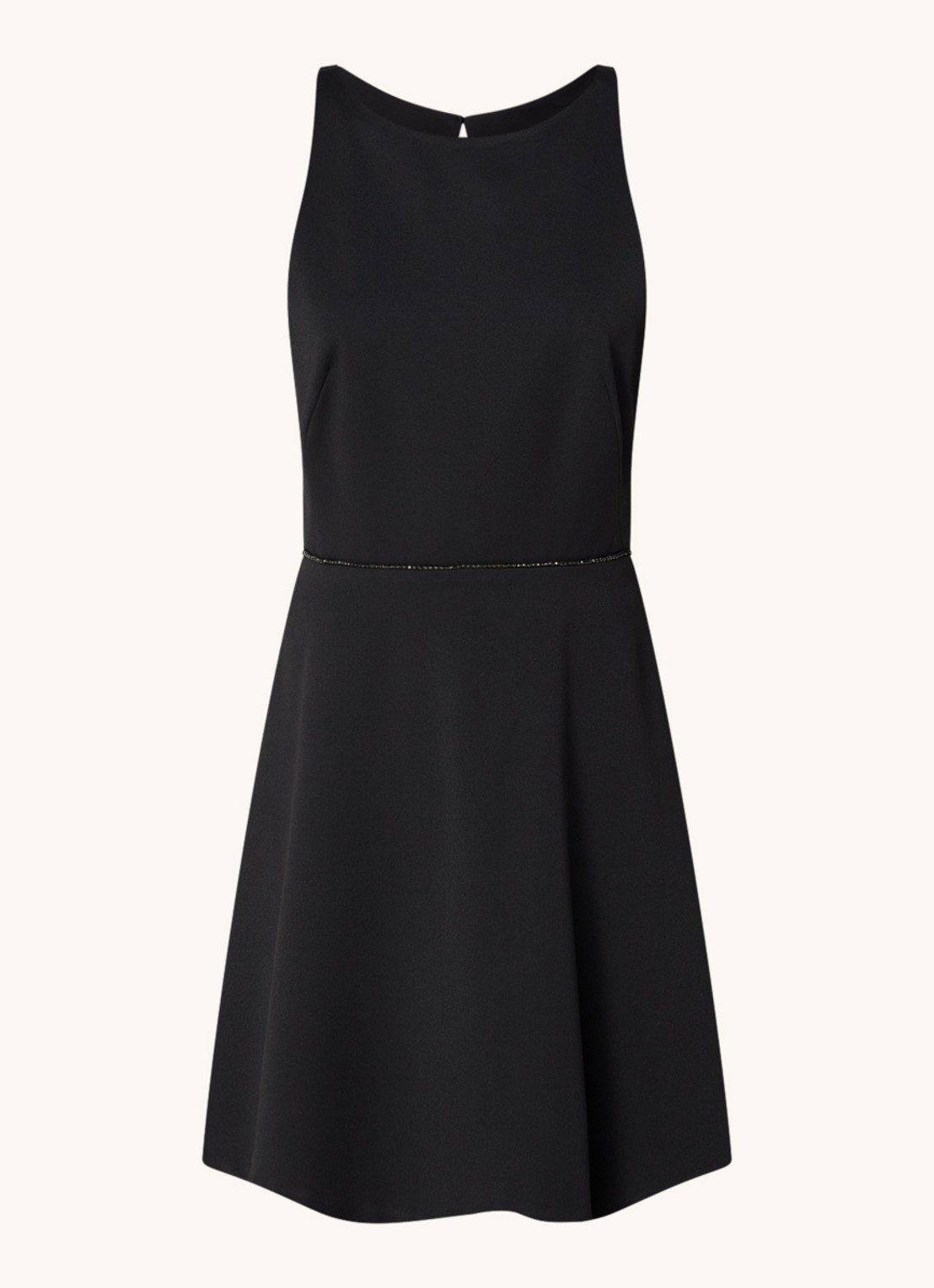 ba&sh Cute mini jurk met strass en rugdecolleté - voorkant zwart