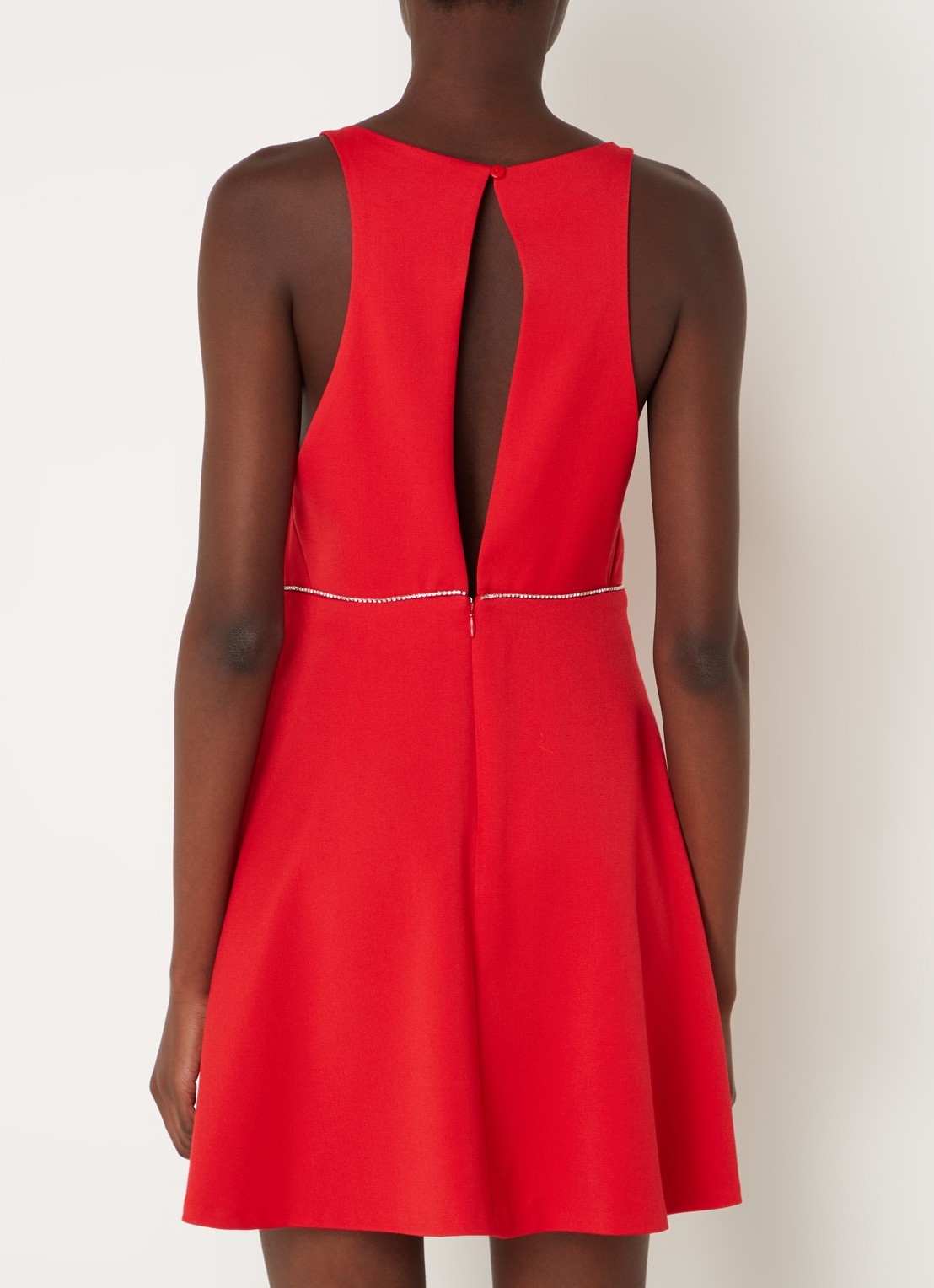 ba&sh Cute mini jurk met strass en rugdecolleté - achterkant 2 rood