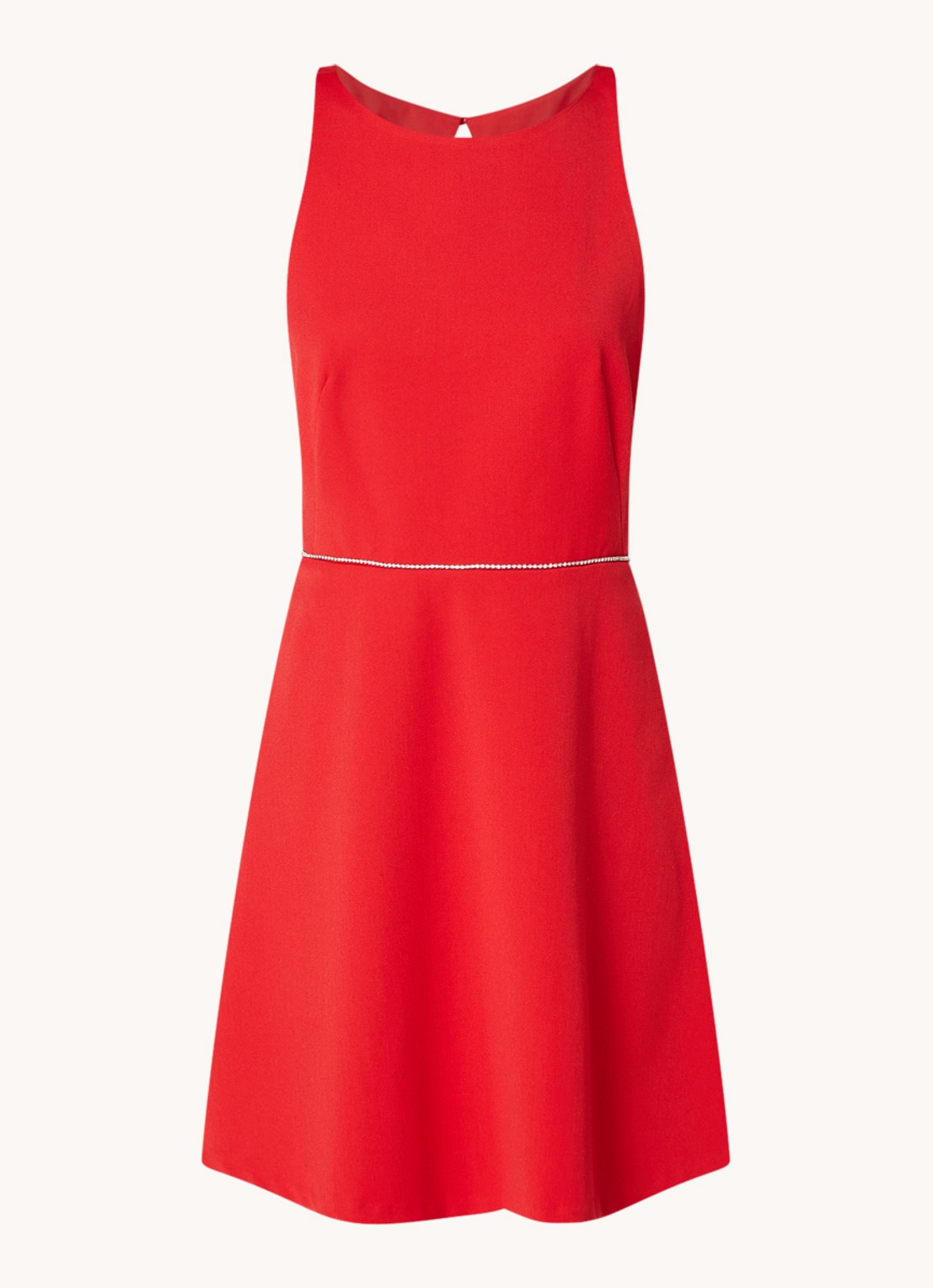 ba&sh Cute mini jurk met strass en rugdecolleté - voorkant 3 rood