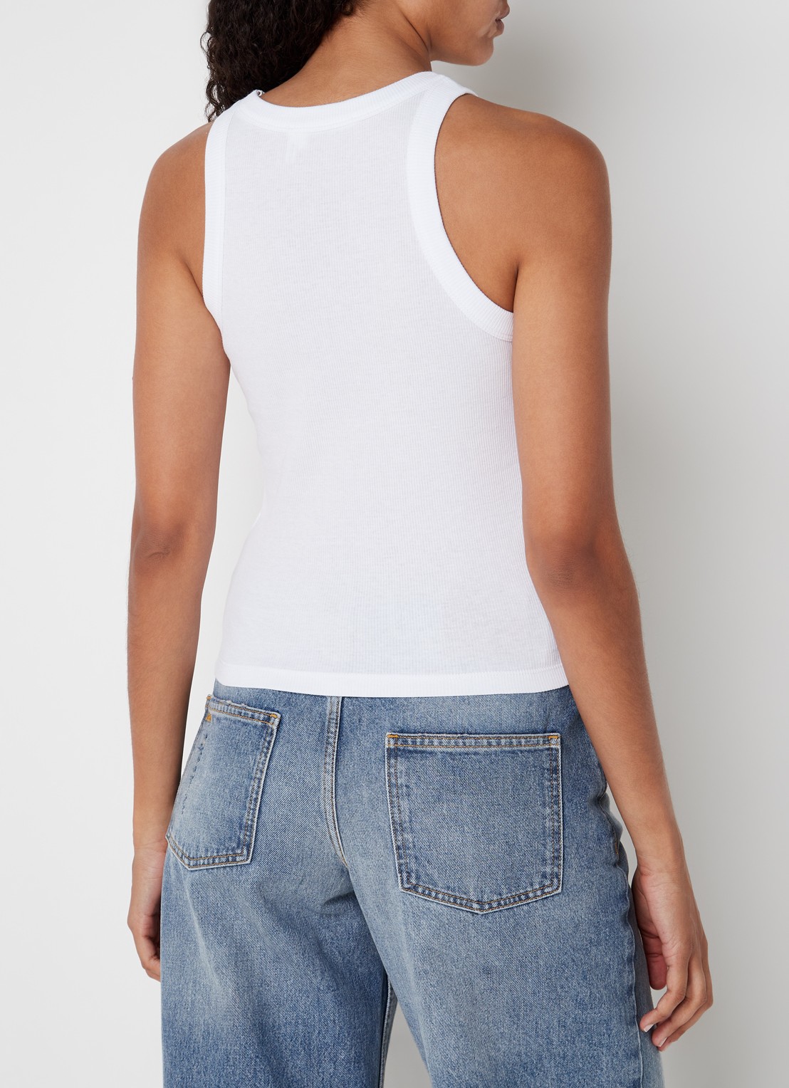 Ba&sh Cynda tanktop met ribstructuur - achterkant 4 wit