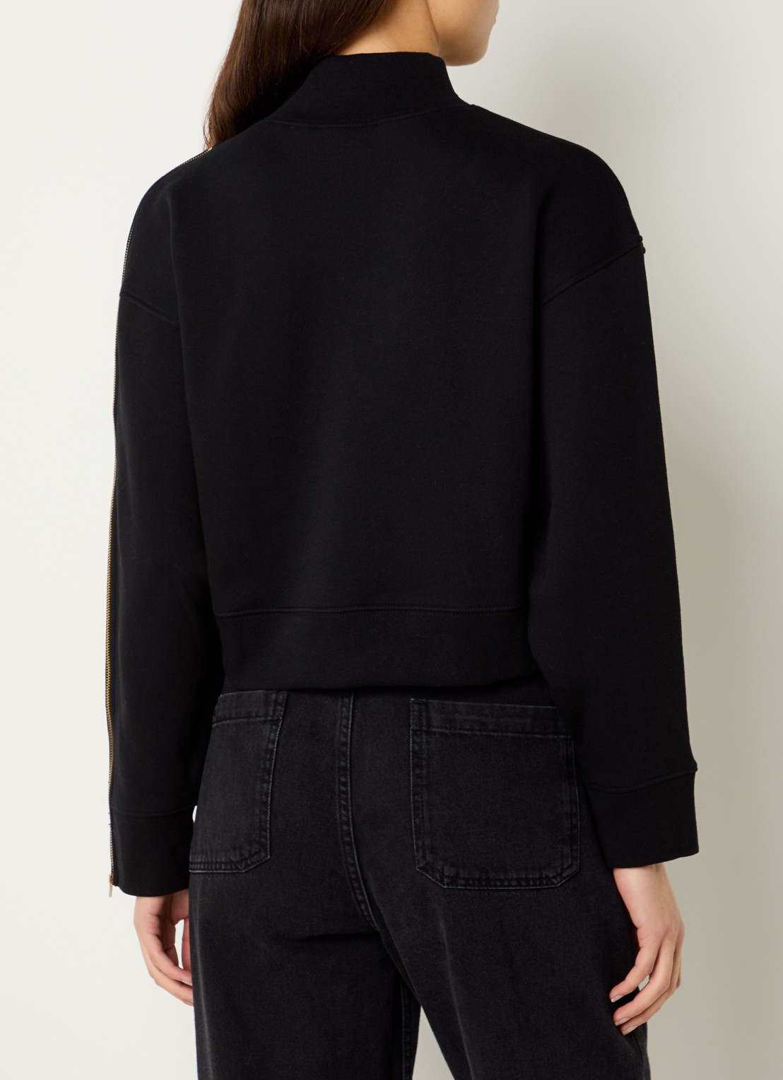 ba&sh Daky sweater met opstaande kraag en ritsdetail - achterkant 4 zwart