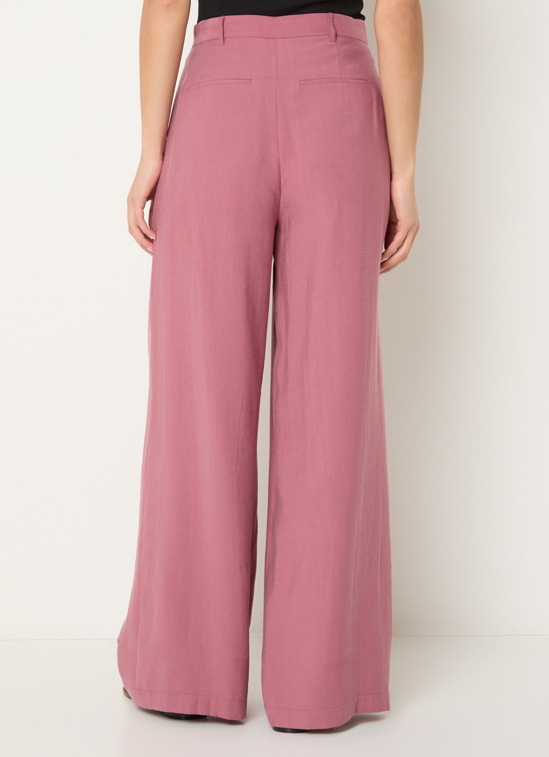 ba&sh Deana high waist wide leg pantalon met steekzakken - achterkant roze