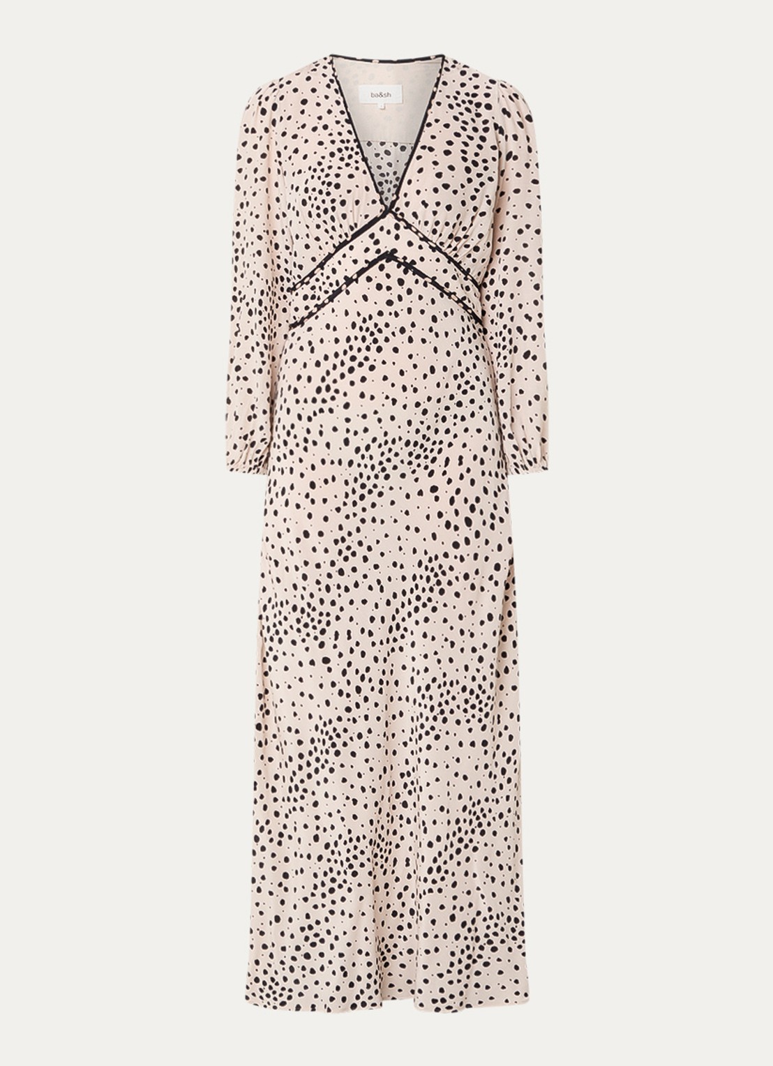 ba&sh Derby maxi tuniekjurk met stippenprint - voorkant lichtroze