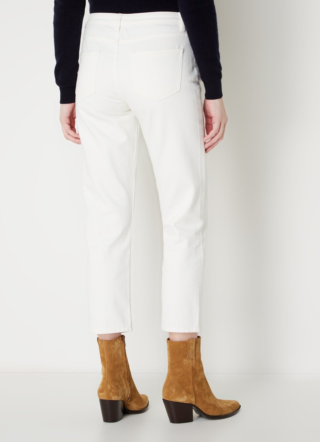 Ba&sh Devon high waist cropped slim fit jeans - achterkant 5 gebroken wit