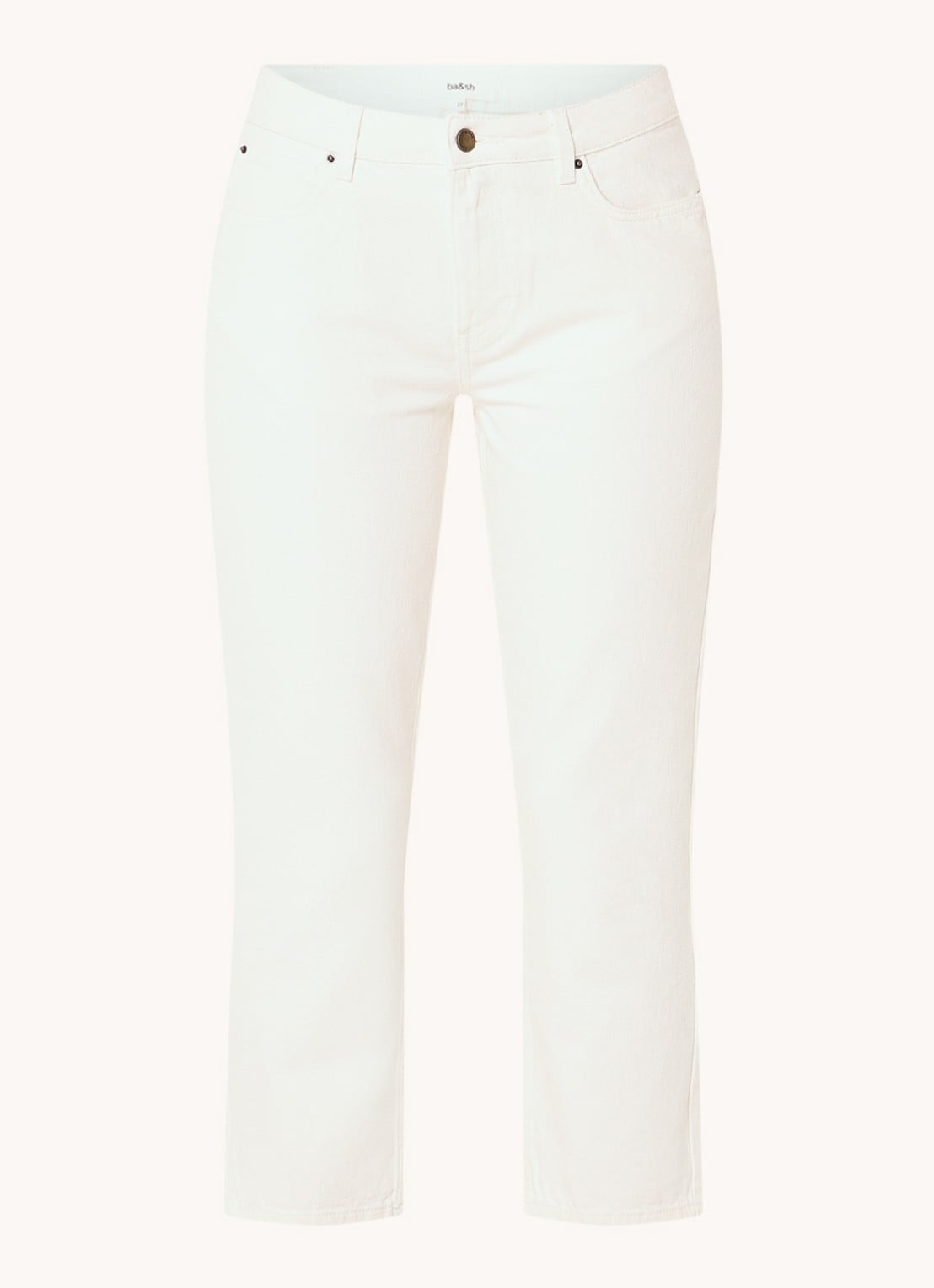 Ba&sh Devon high waist cropped straight leg jeans met gekleurde wassing - voorkant gebroken wit