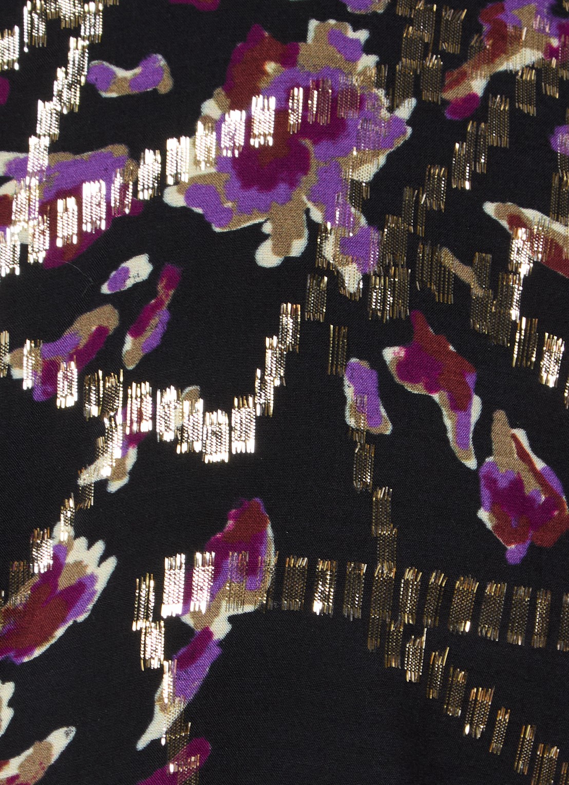 ba&sh Divine top in zijdeblend met print en lurex - detail 2 zwart