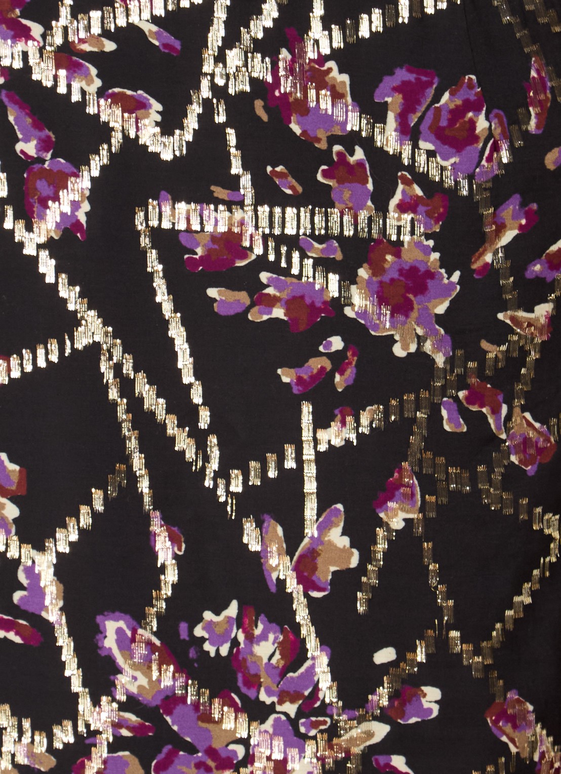 ba&sh Dola mini tuniekjurk in zijdeblend met print en lurex - detail 3 zwart