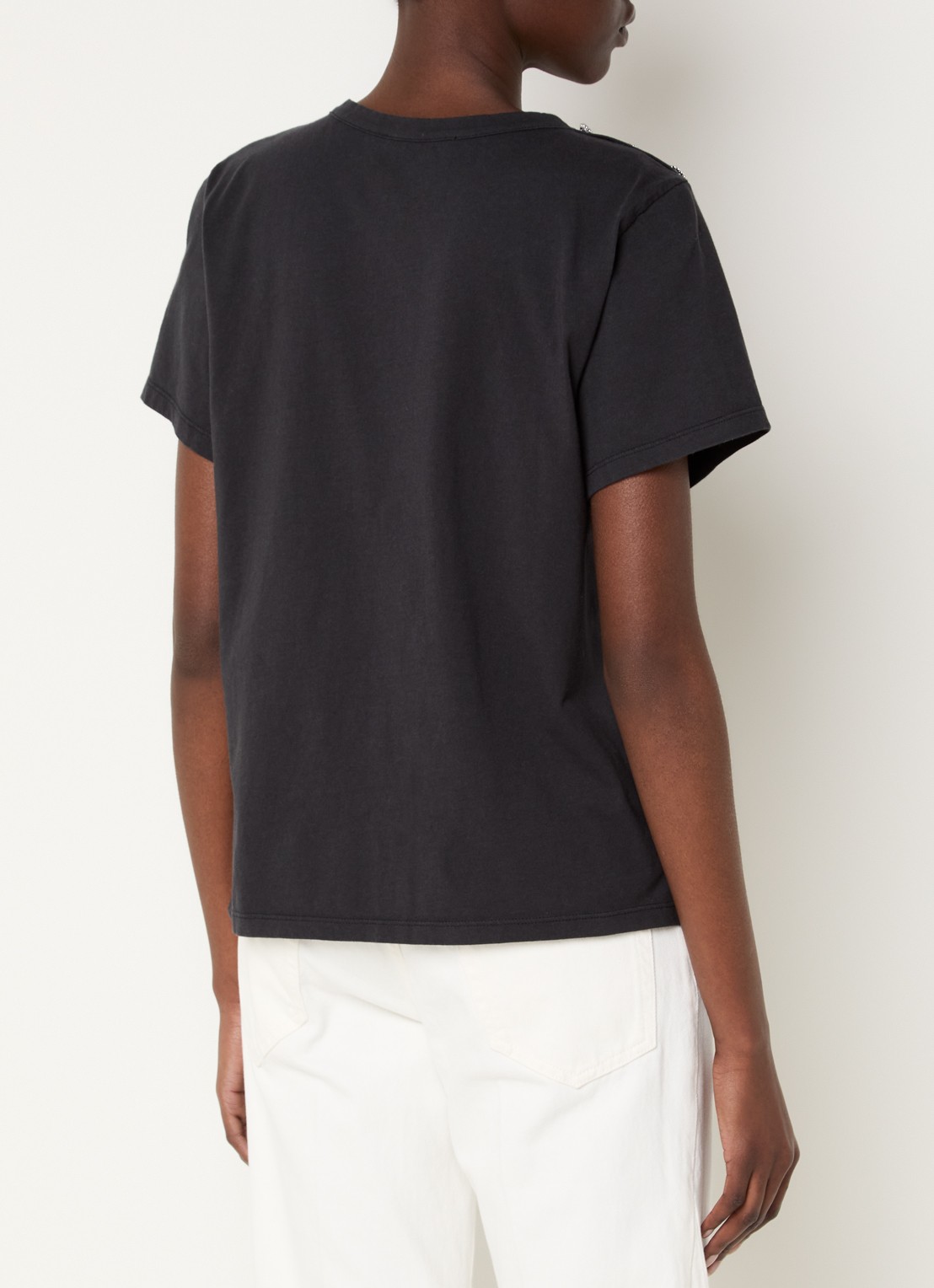 ba&sh Elmer T-shirt met sierknopen - achterkant antraciet