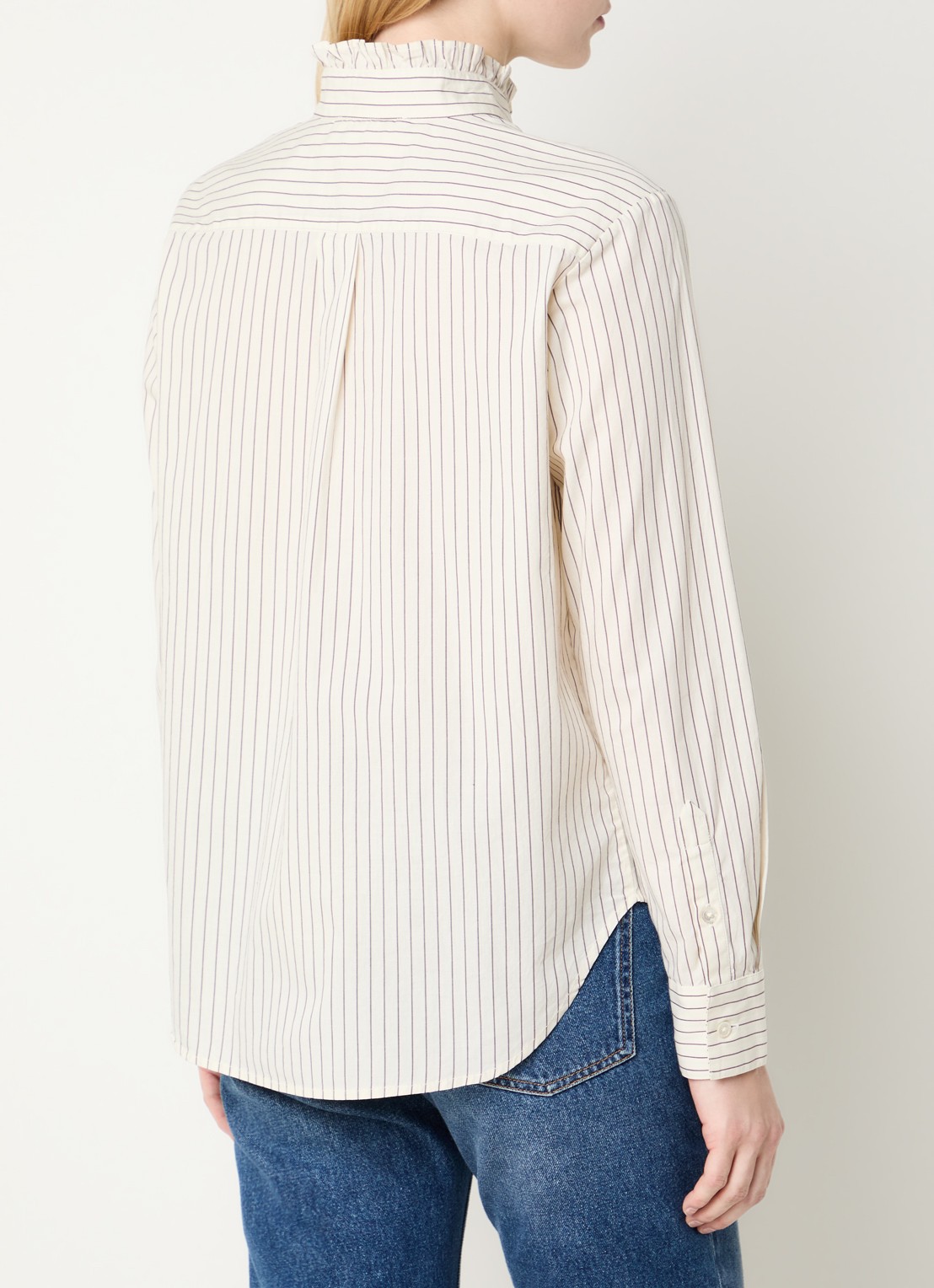 ba&sh Elvire blouse met opstaande kraag - achterkant 2 gebroken wit