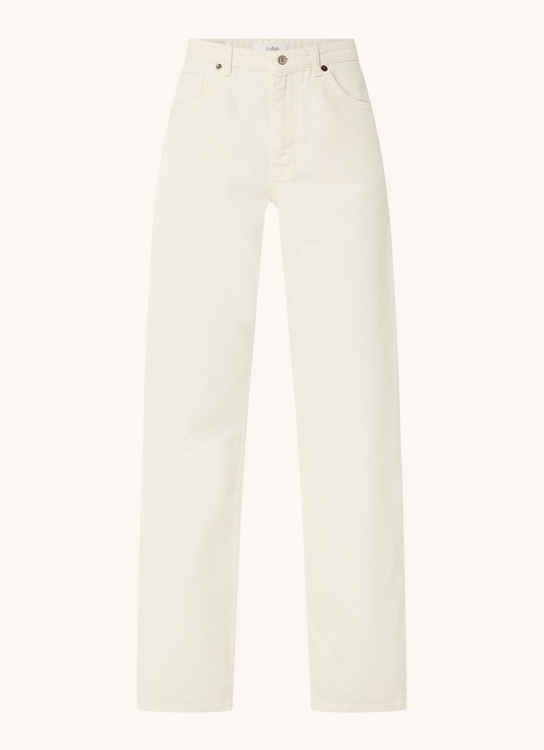 ba&sh Erell high waist straight leg jeans met gekleurde wassing - voorkant 3 gebroken wit