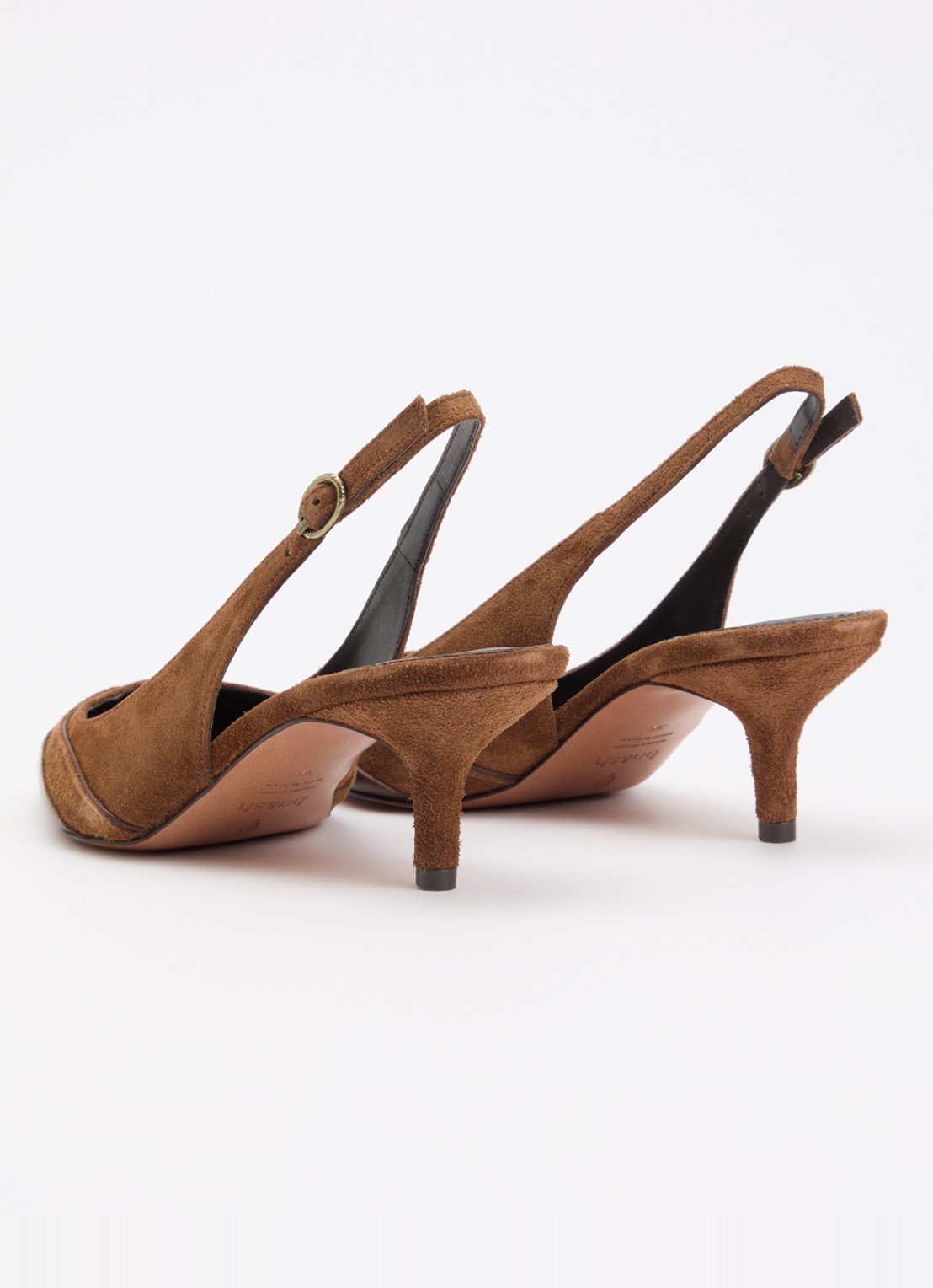 ba&sh Escarpins Casta slingback van suède - achterkant 5 bruin