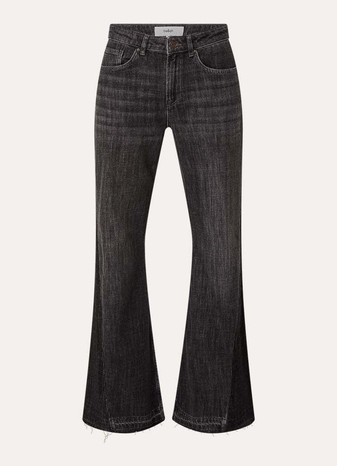 ba&sh Fadou high waist flared jeans met gekleurde wassing - voorkant 4 donkergrijs