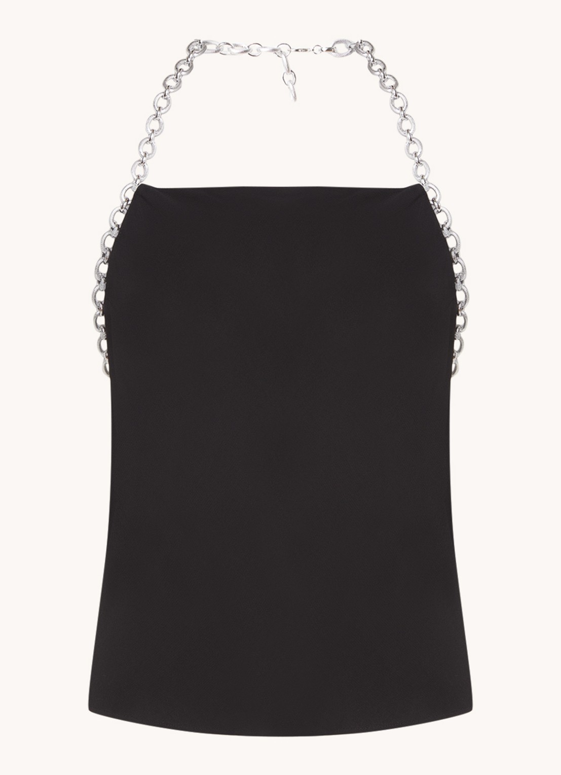 ba&sh Fausti haltertop met rugdecolleté en kettingdetail - voorkant 3 zwart
