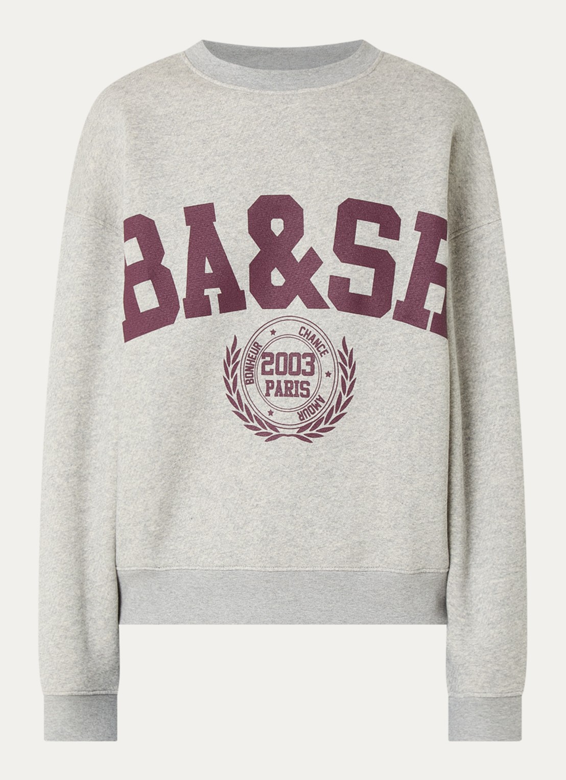 ba&sh Fenja sweater met logoprint - voorkant 2 grijsmele