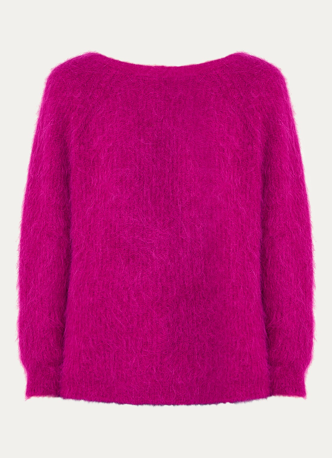 ba&sh Fill grofgebreide trui in alpaca wolblend met rugdecolleté - voorkant 4 fuchsia