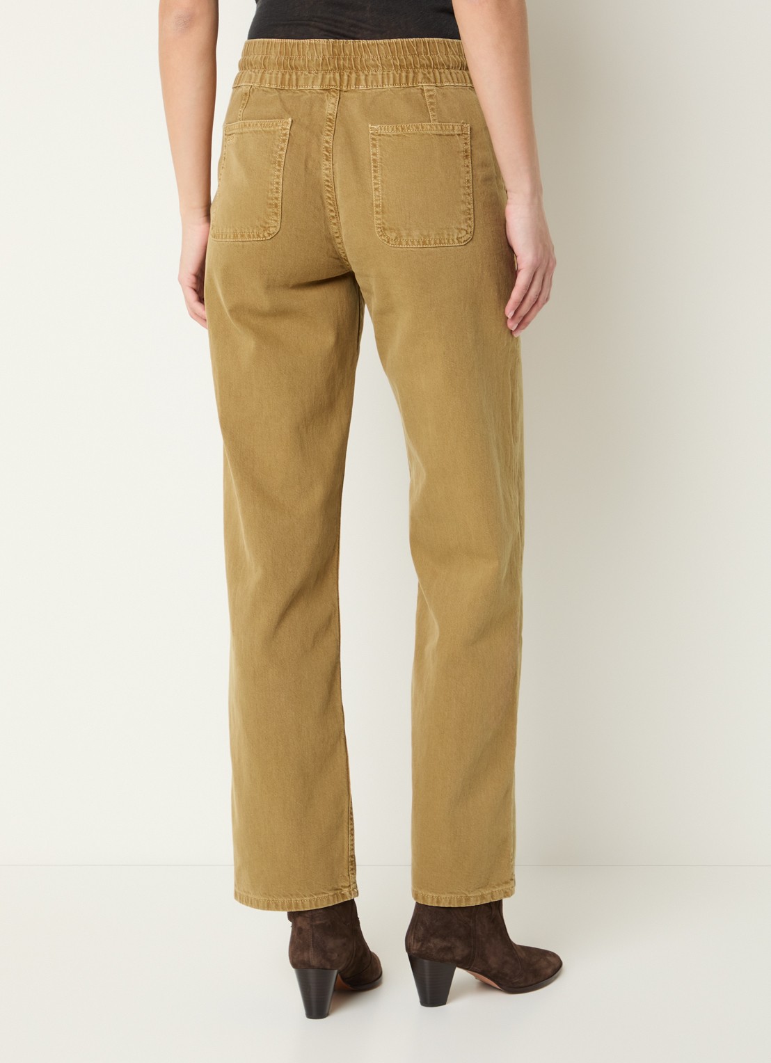 ba&sh Fima high waist straight leg broek met steekzakken - achterkant 5 camel