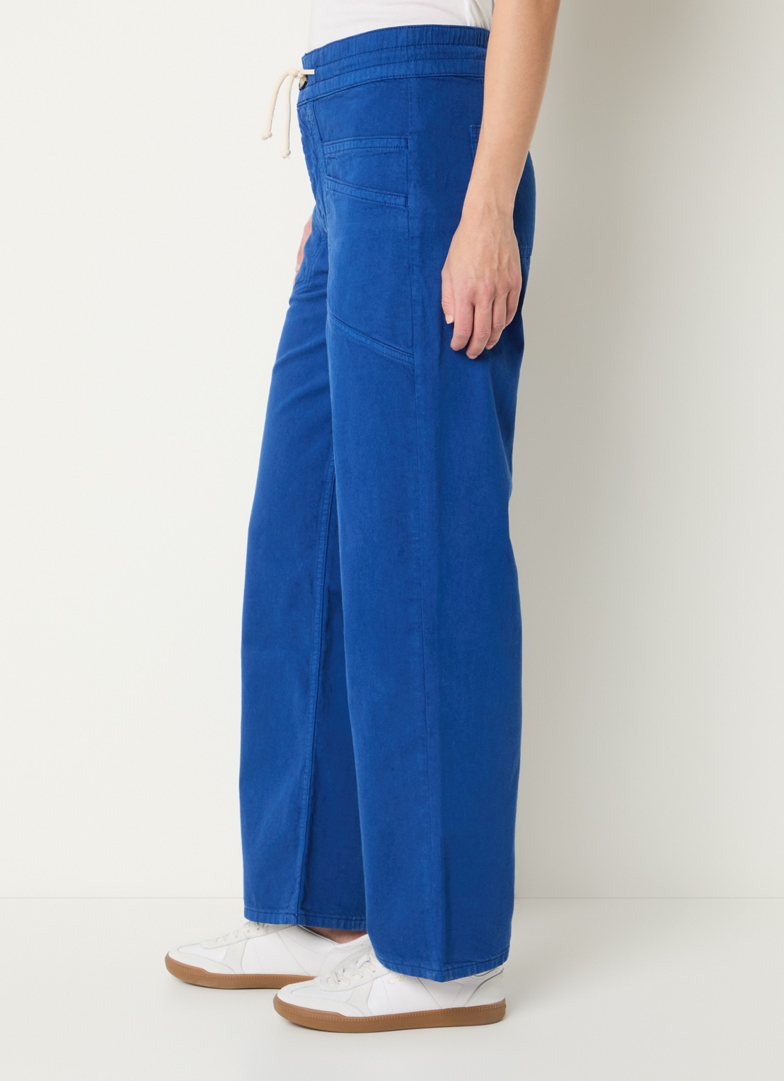 ba&sh Fima high waist straight leg broek met steekzakken - detail 3 blauw