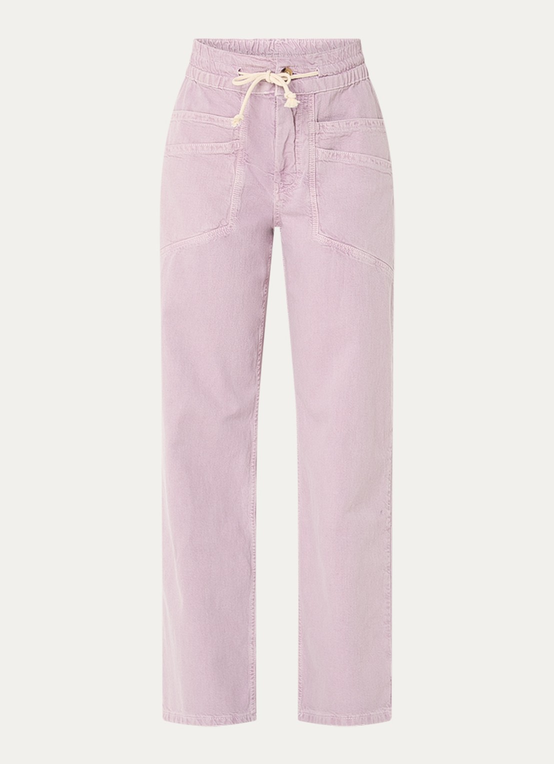 ba&sh Fima high waist straight leg broek met steekzakken - voorkant 4 lichtpaars