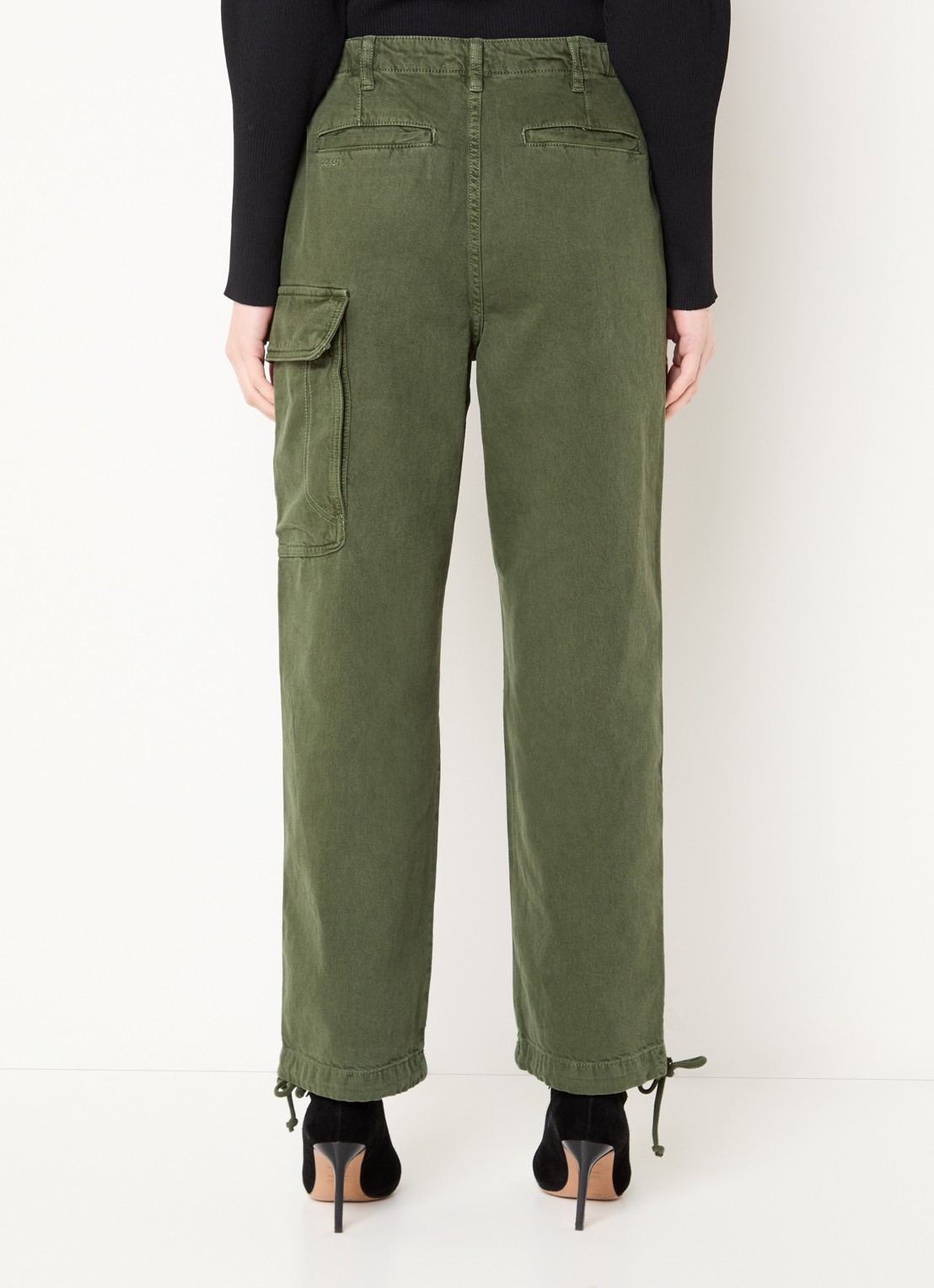 ba&sh Fino high waist tapered jeans met gekleurde wassing - achterkant 4 khaki