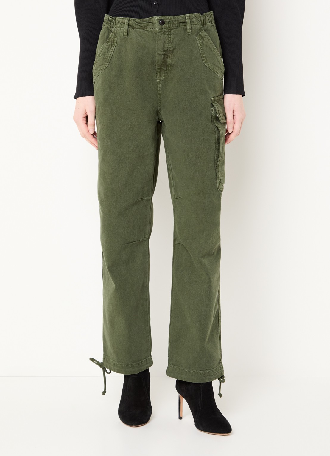 ba&sh Fino high waist tapered jeans met gekleurde wassing - detail 3 khaki