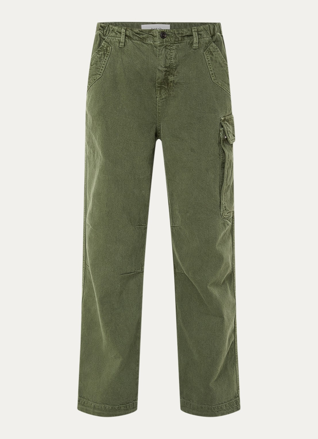 ba&sh Fino high waist tapered jeans met gekleurde wassing - voorkant khaki