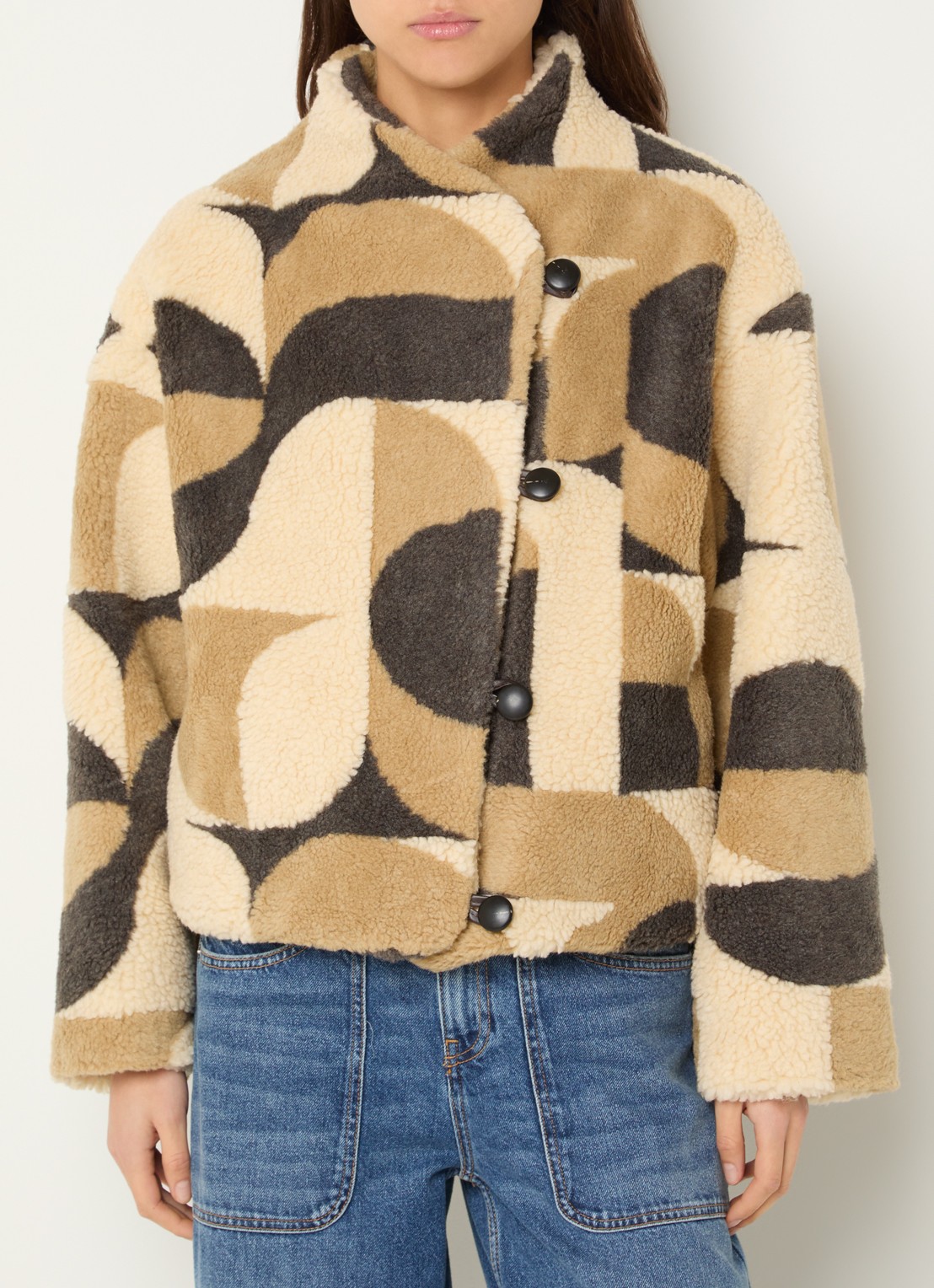 ba&sh Futura jack van teddy met print - detail 3 creme