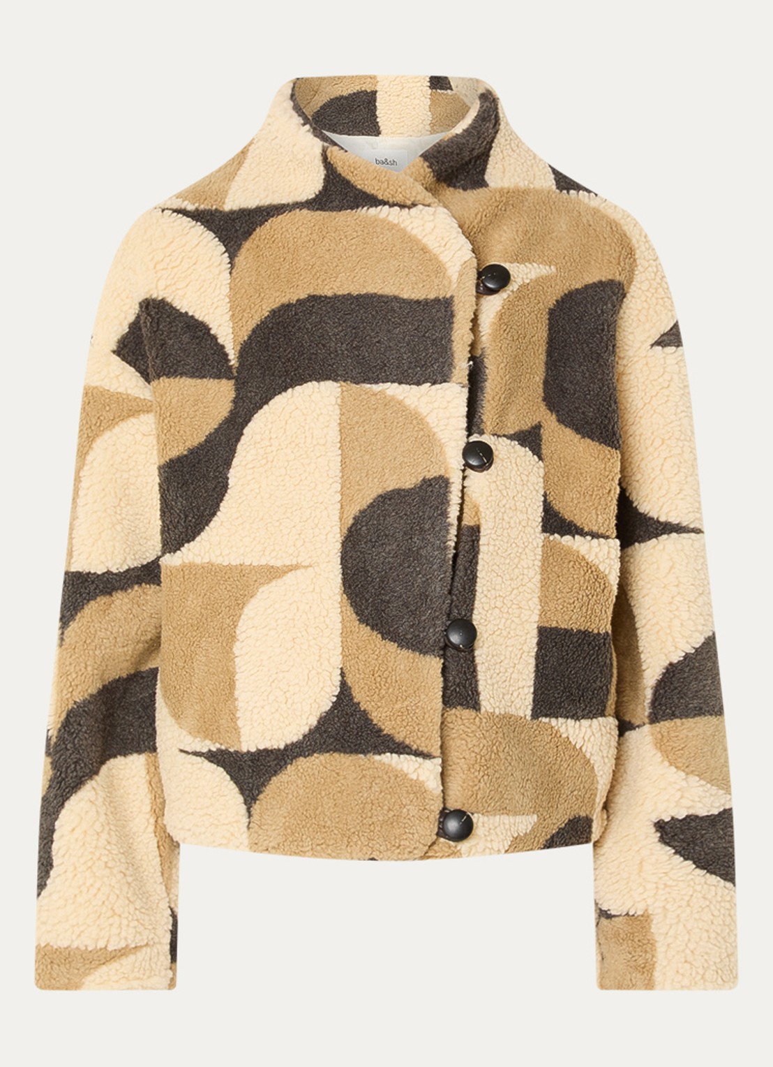 ba&sh Futura jack van teddy met print - voorkant creme