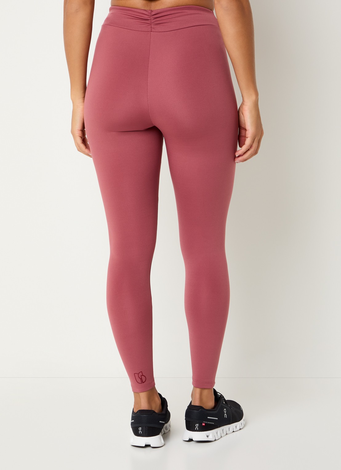 ba&sh Gabou high waist trainingslegging met logo - achterkant cranberryrood