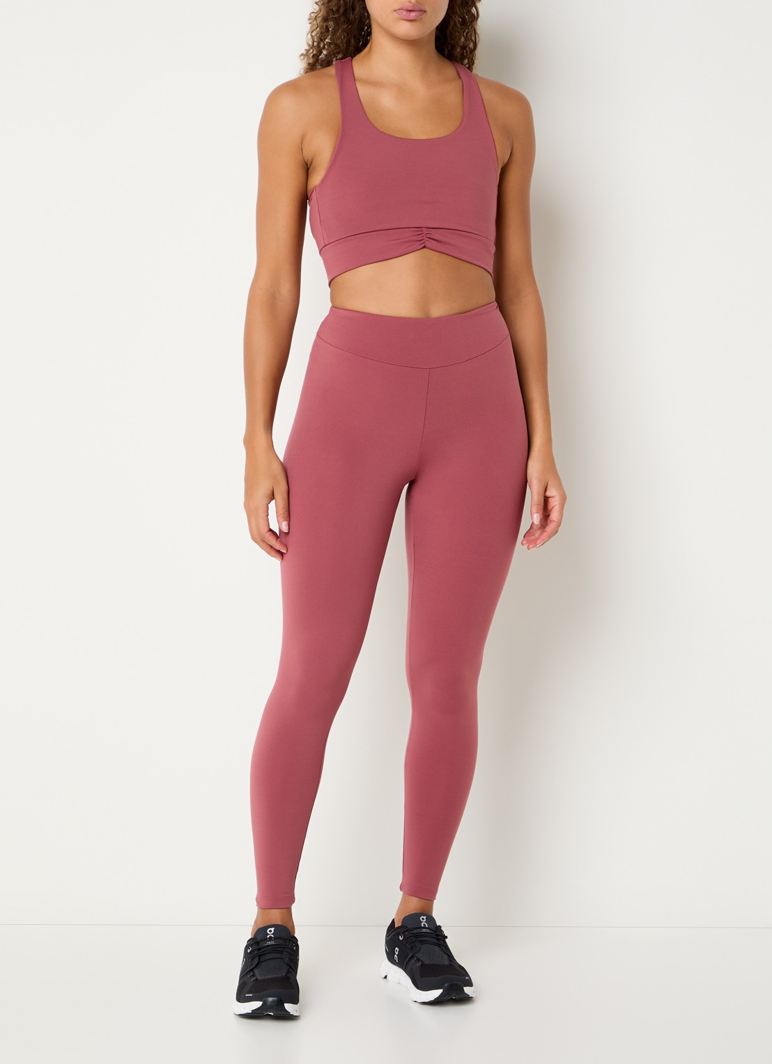 ba&sh Gabou high waist trainingslegging met logo - voorkant 3 cranberryrood