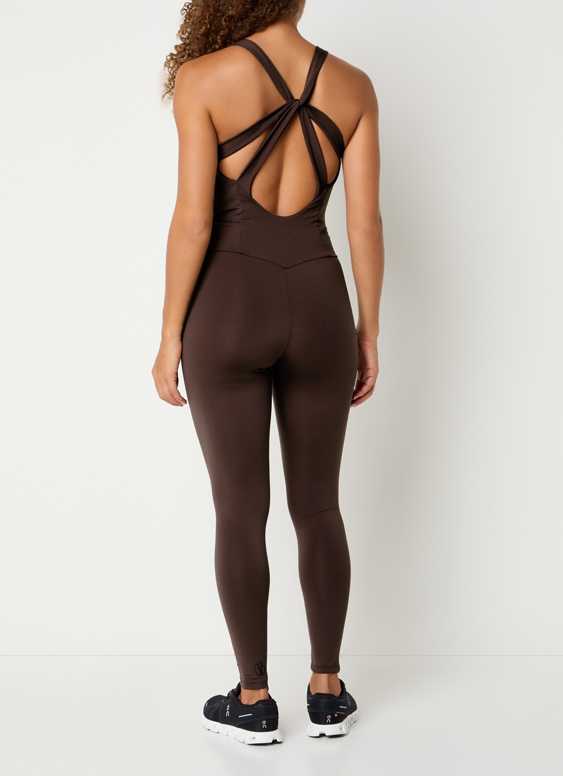 ba&sh Ginna skinny fit jumpsuit met rugdecolleté - detail 3 bruin