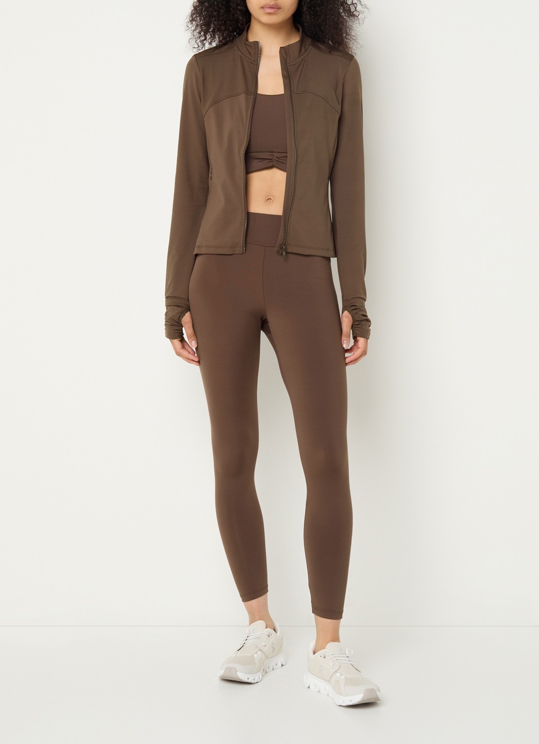 ba&sh Gladys sweatvest met ritszakken - voorkant 4 bruin