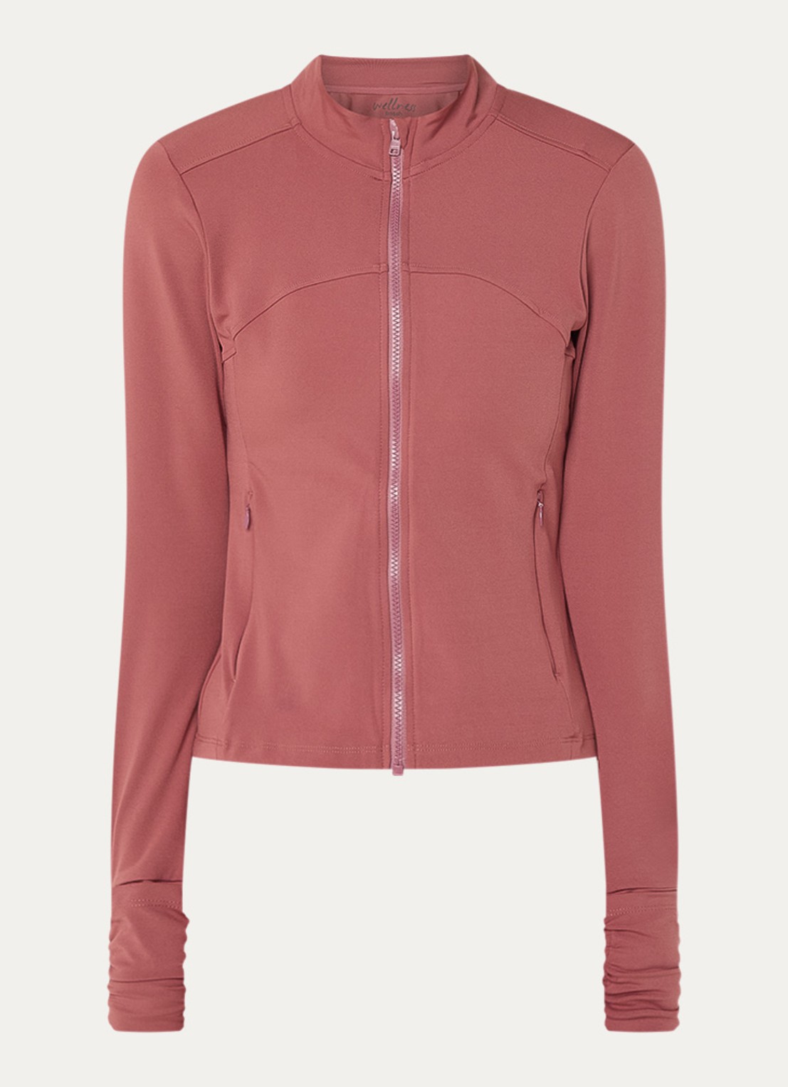 ba&sh Gladys sweatvest met ritszakken - voorkant 3 donkerroze