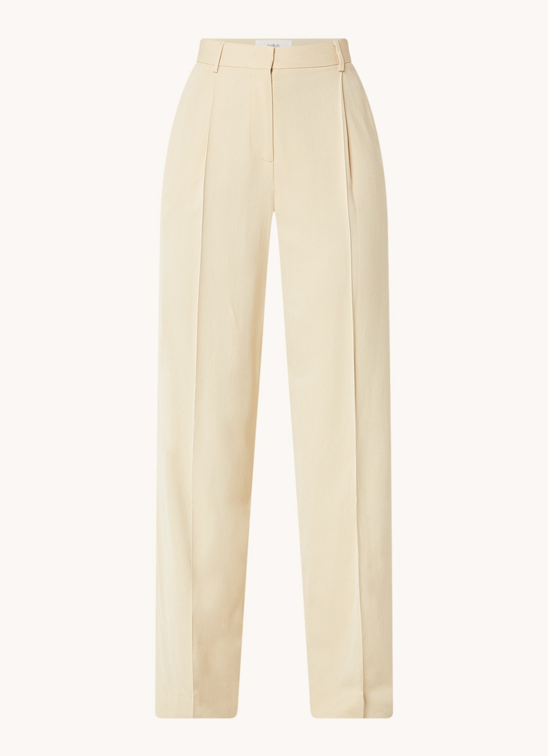 ba&sh Gona high waist wide fit pantalon met plooidetail - voorkant 3 beige