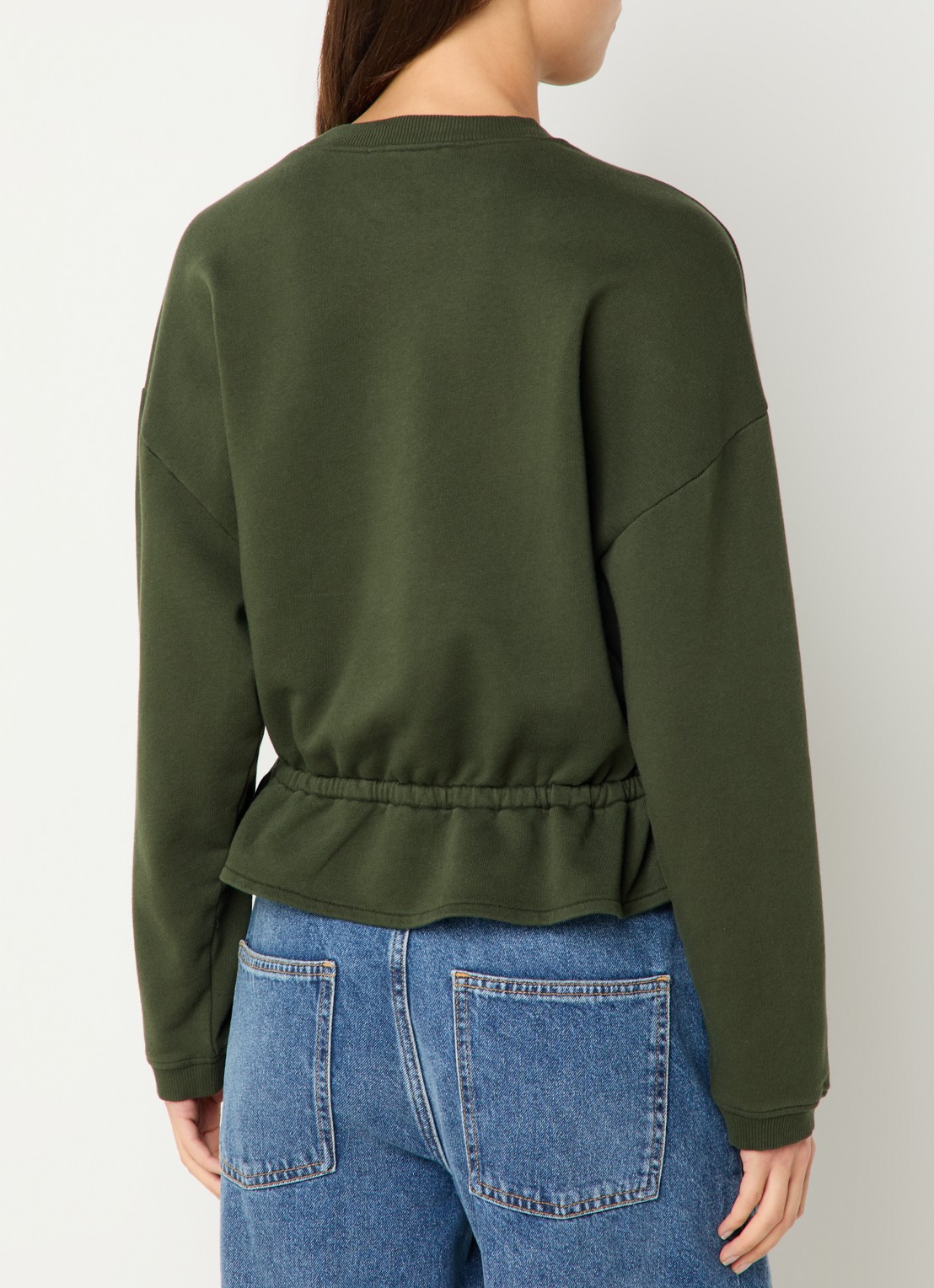 ba&sh Gretta sweater met borduring - achterkant legergroen