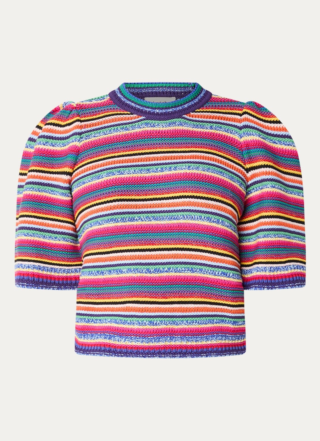 ba&sh Grofgebreide top met streepprint - voorkant 3 multicolor