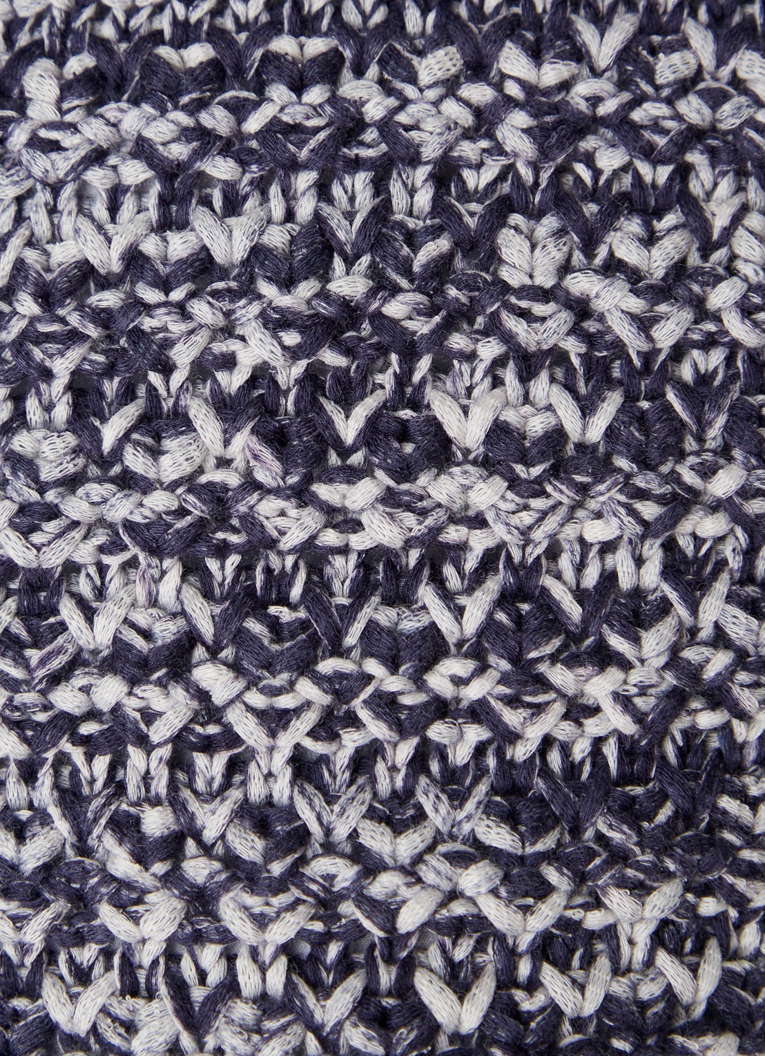 ba&sh Guspa grofgebreid vest met gemêleerd dessin - detail 3 donkerblauw