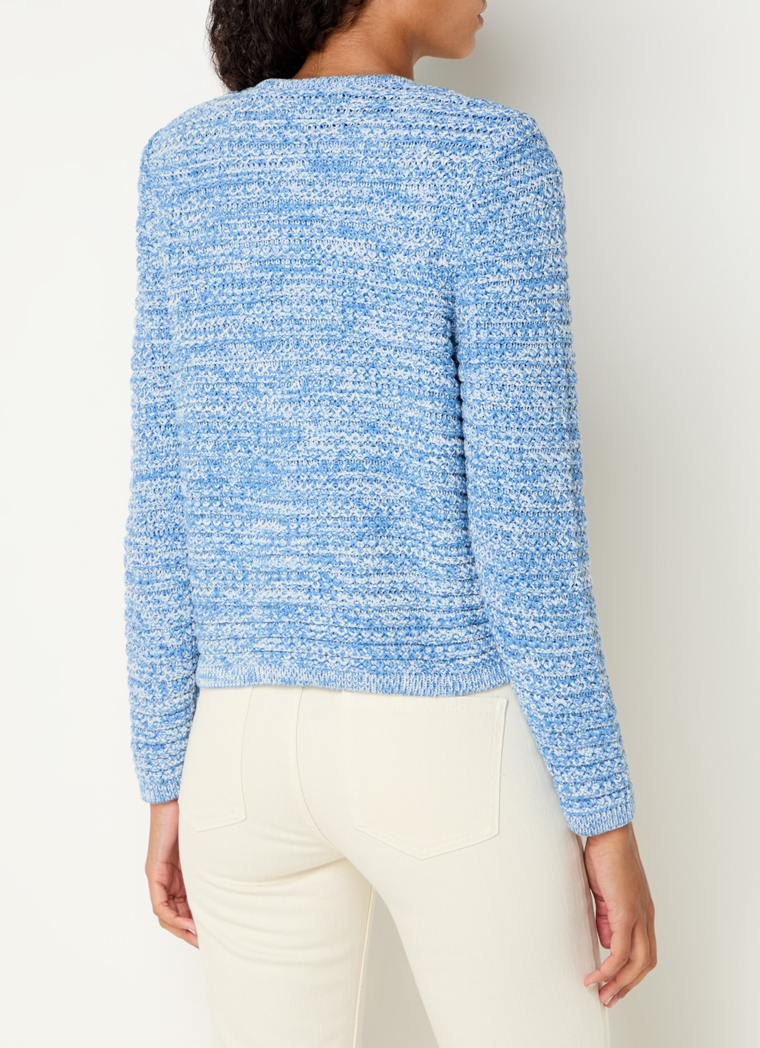 ba&sh Guspa grofgebreid vest met opgestikte zakken - achterkant blauw